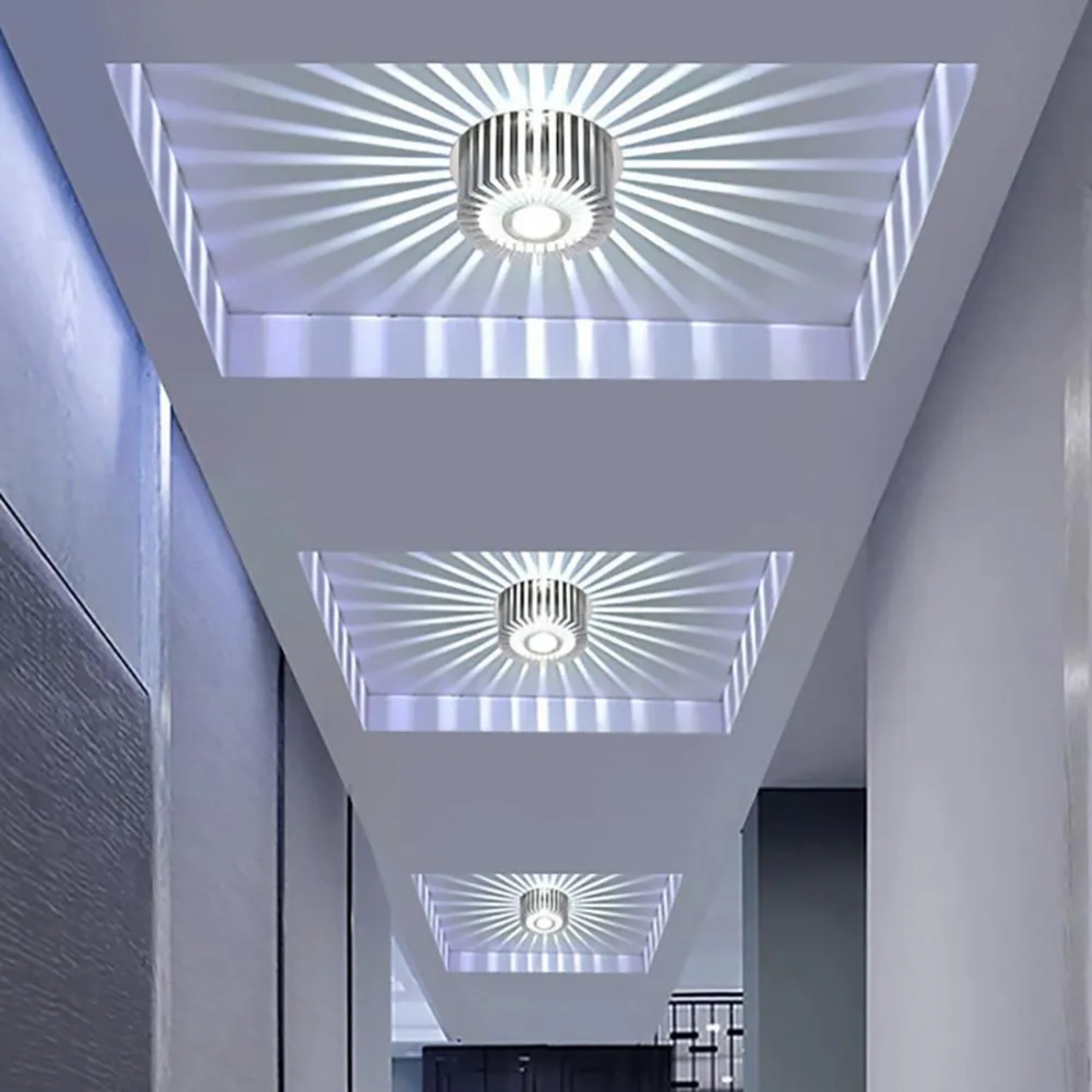 Lighom industrial dual color white flush mount lighting