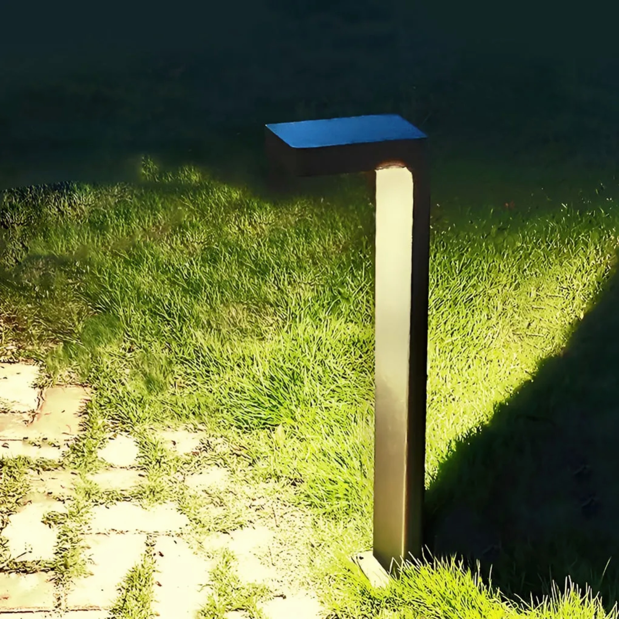 Lighom industrial dusk-to-dawn black landscape lighting — 5.9" L x 7.9" W x 11.8" H / Solar / Set of 1
