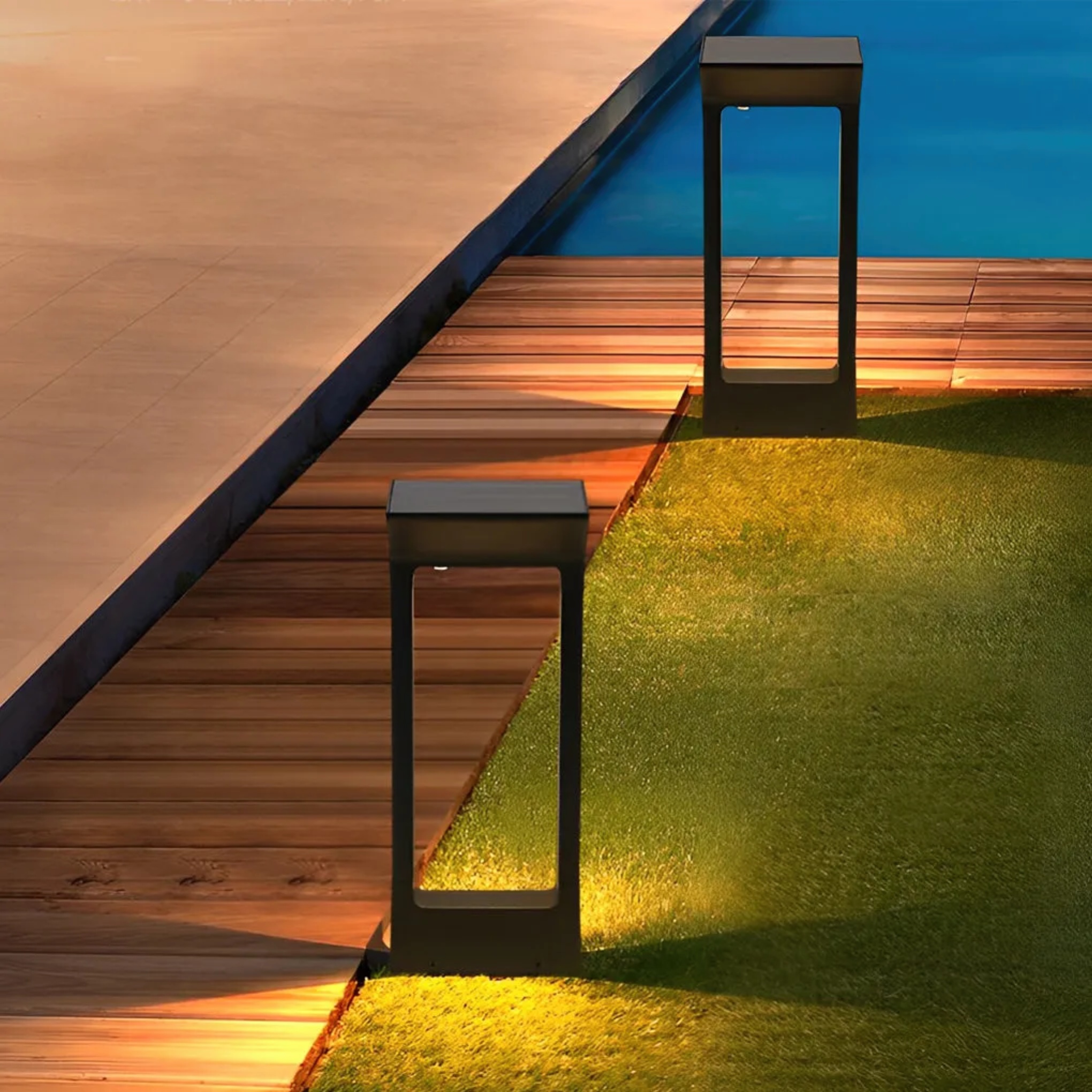 Lighom modern door-shaped black landscape lighting — 6.3" W x 15.7" H / Set of 1