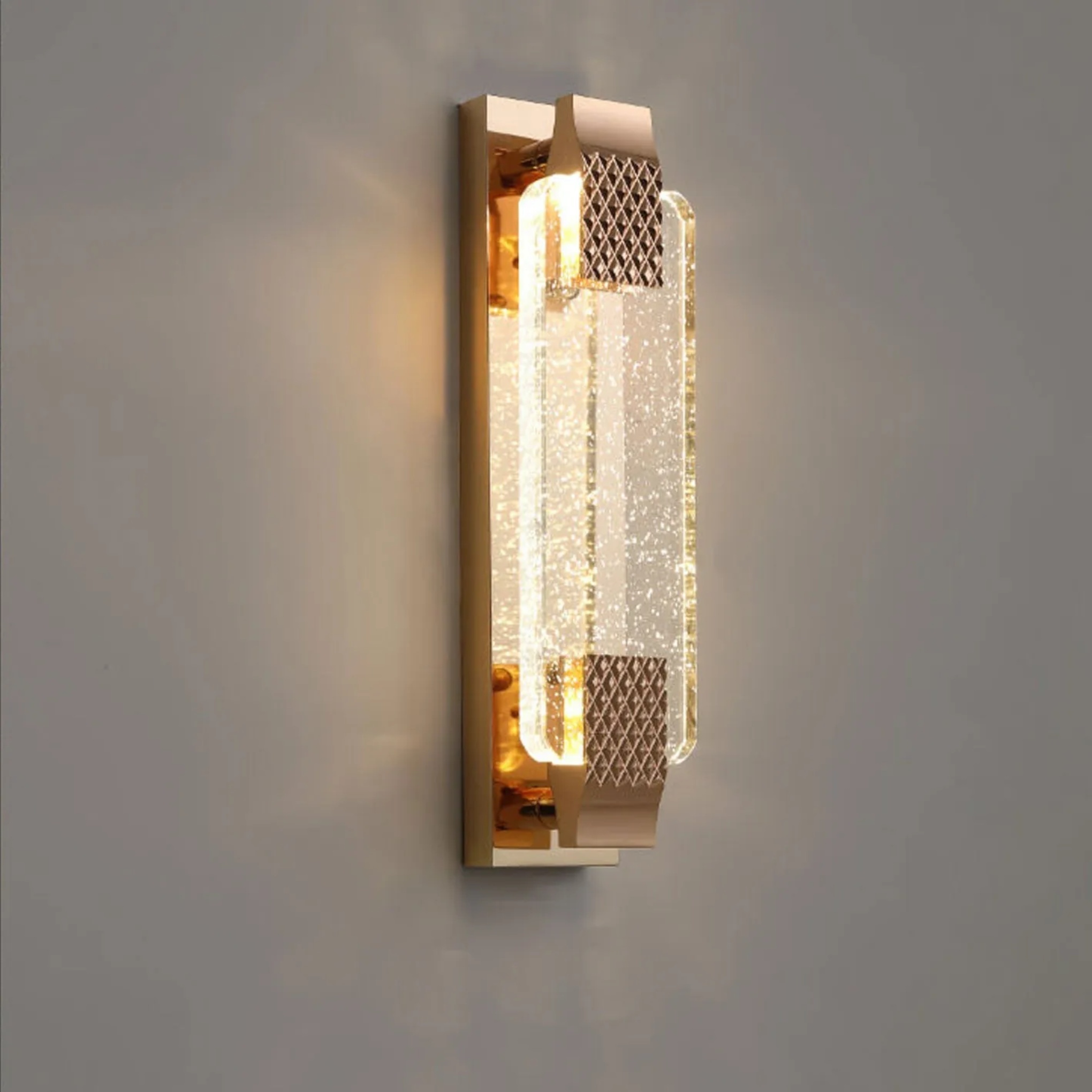 Lighom luxury bubble decor gold wall sconces in crystal — 15.75" L x 3.94" W / Warm White (3000K) / 110V-120V (US/CA
