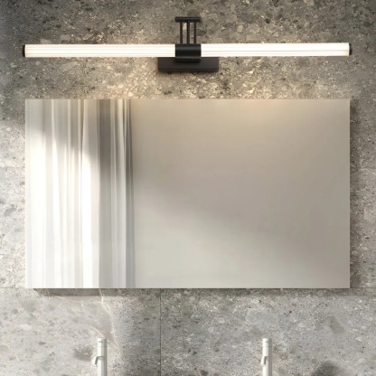 Black synthetic arms 360-degree bathroom vanity lighting - modern — 18.9" L x 9.8" W x 2" H / White