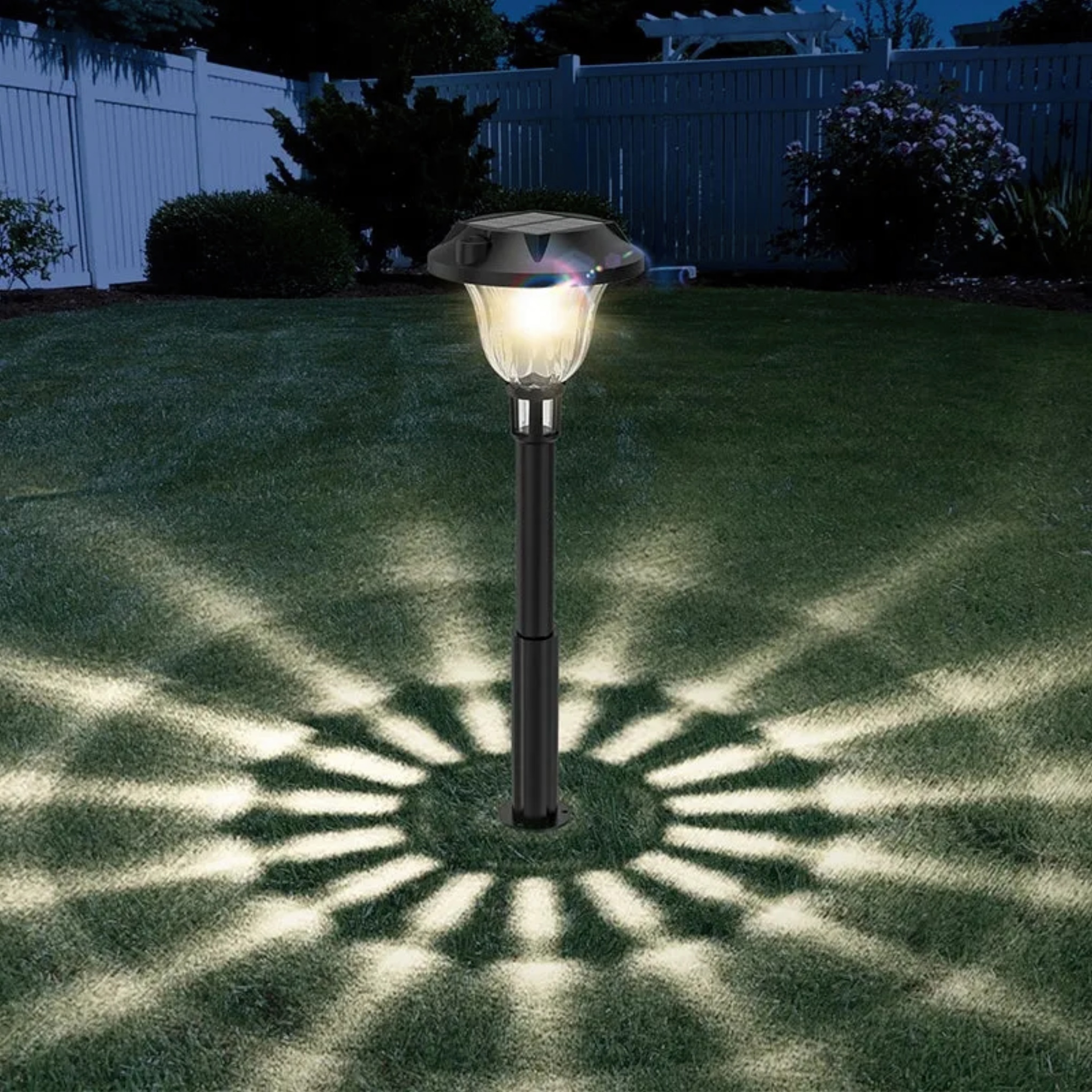 Lighom modern lawn four-pack synthetic solar outdoor lighting — Set of 4