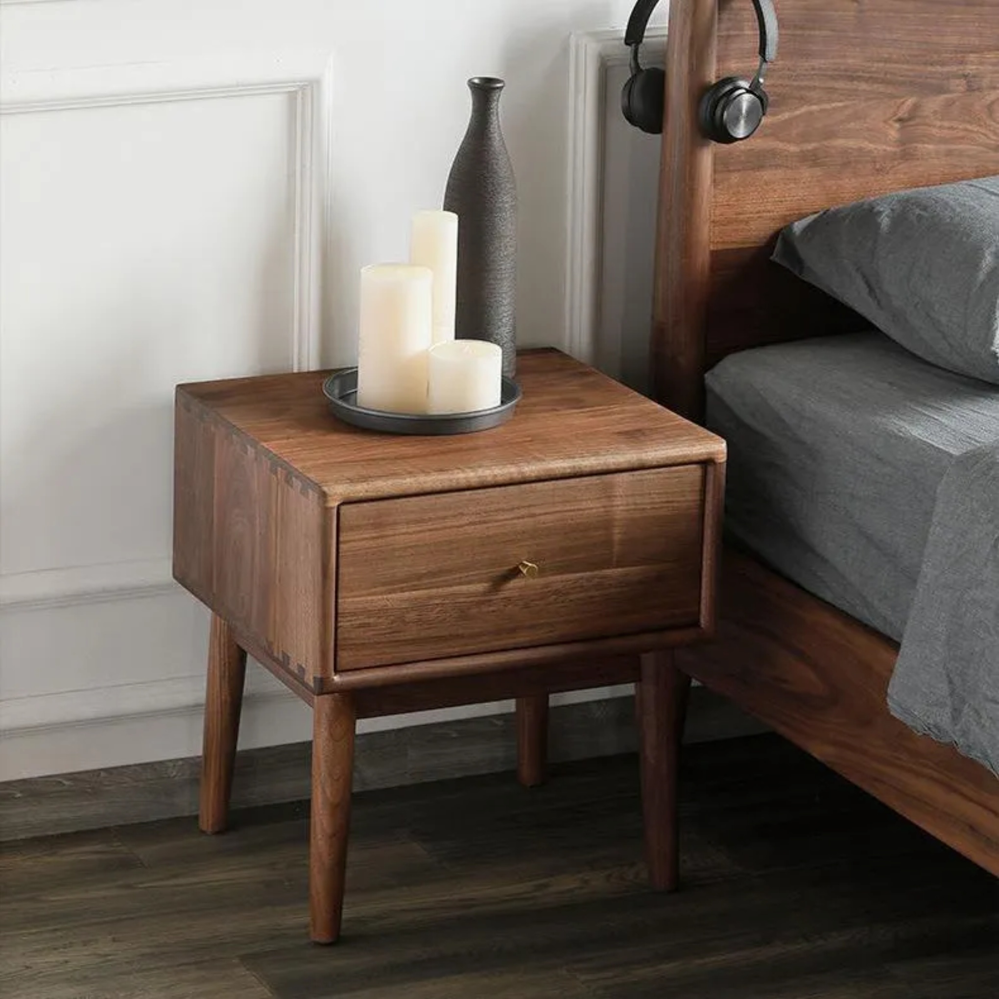 Lighom 1-drawer rectangular wood dining chairs & benches for bedroom