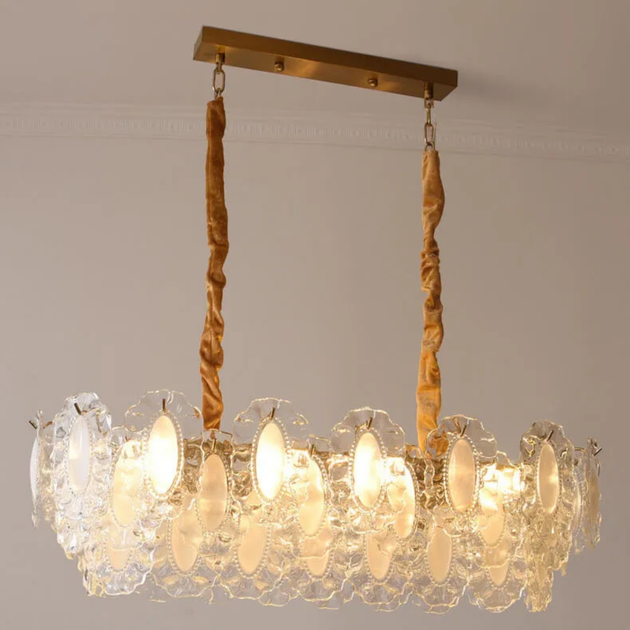 Island pearl glass chandeliers for hallway — Without Pearl / 110V-120V (US/CA