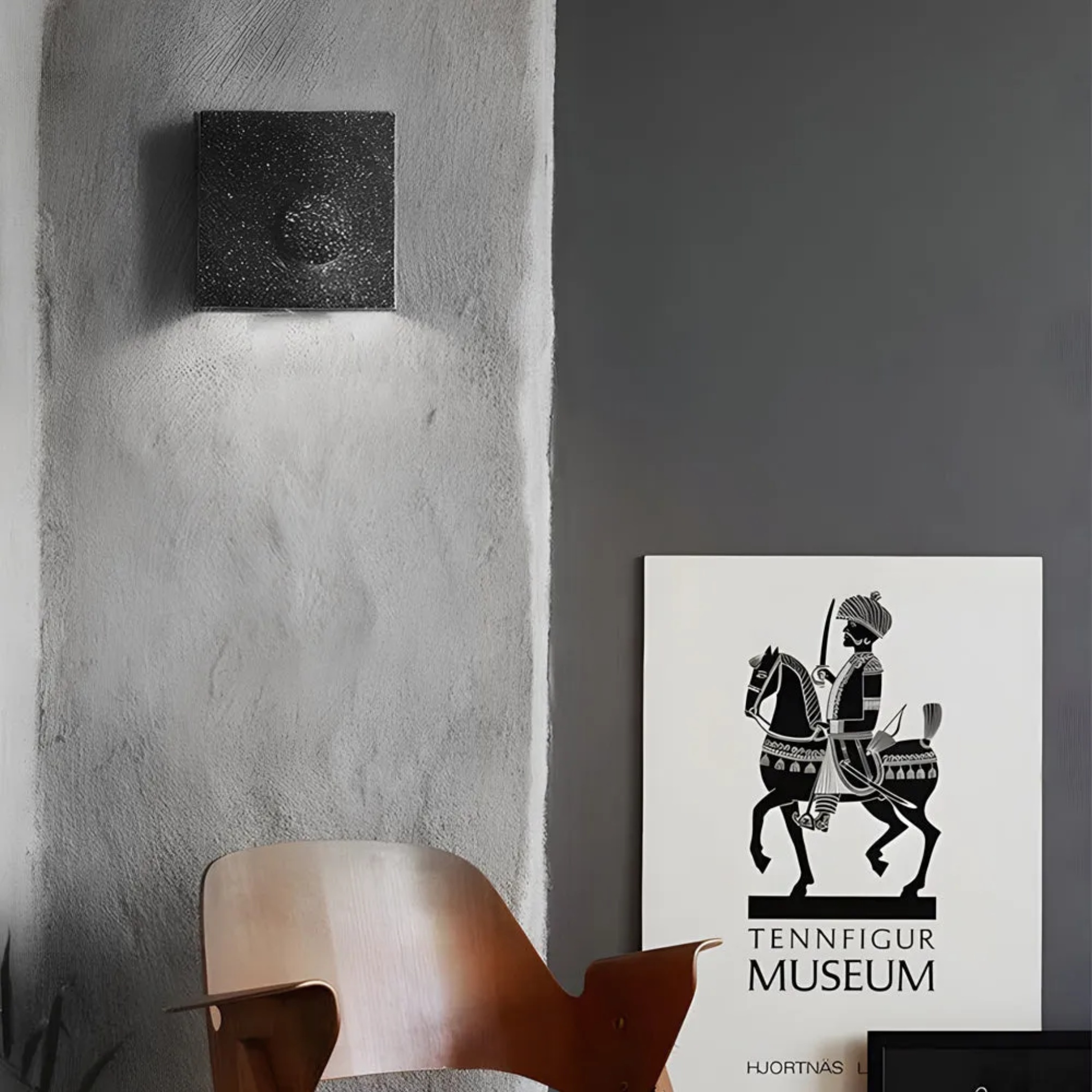 White cement eclipse frosted led wall lights - modern — Warm White (3000K)