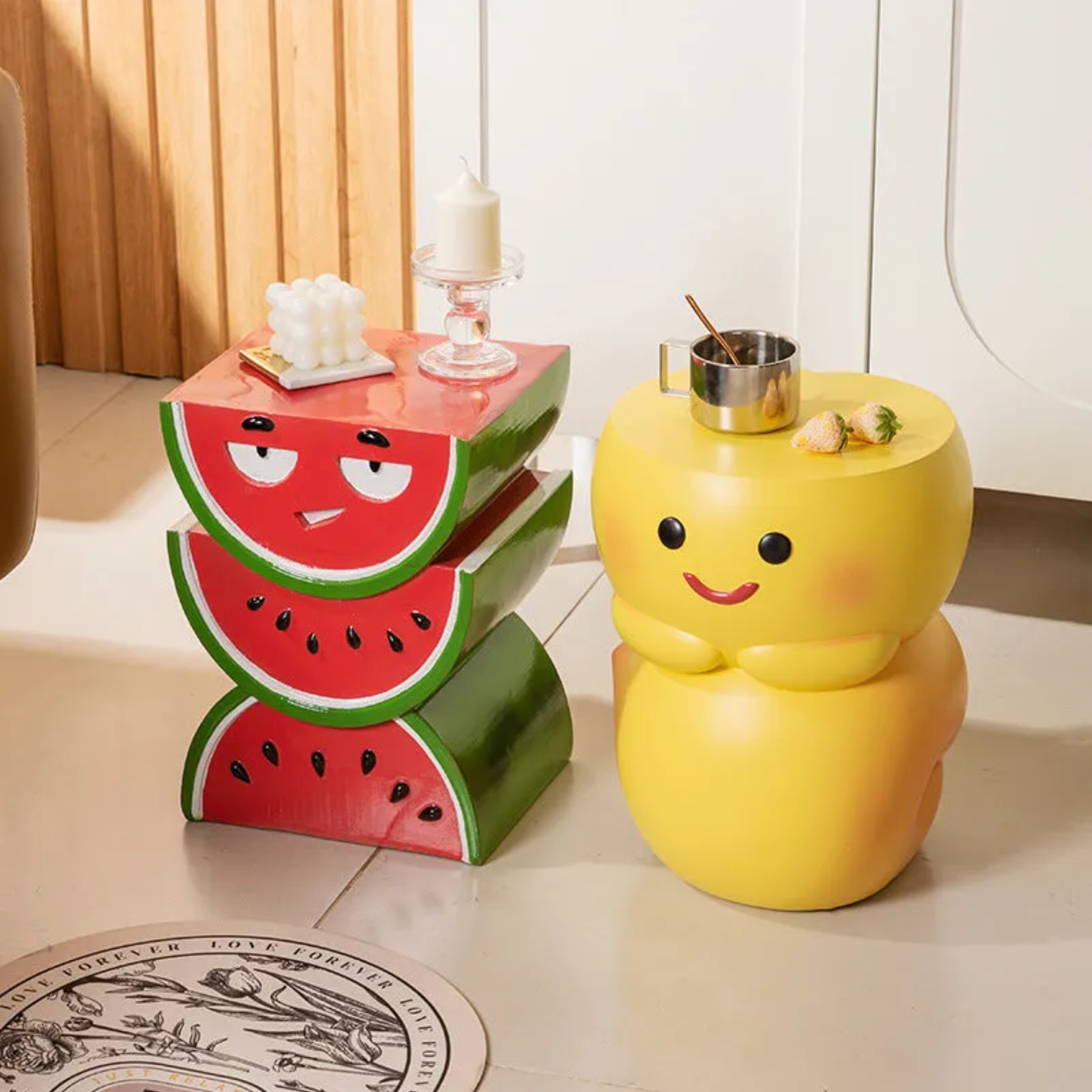 Creative end fruit red end & side tables, Lighom — Style A