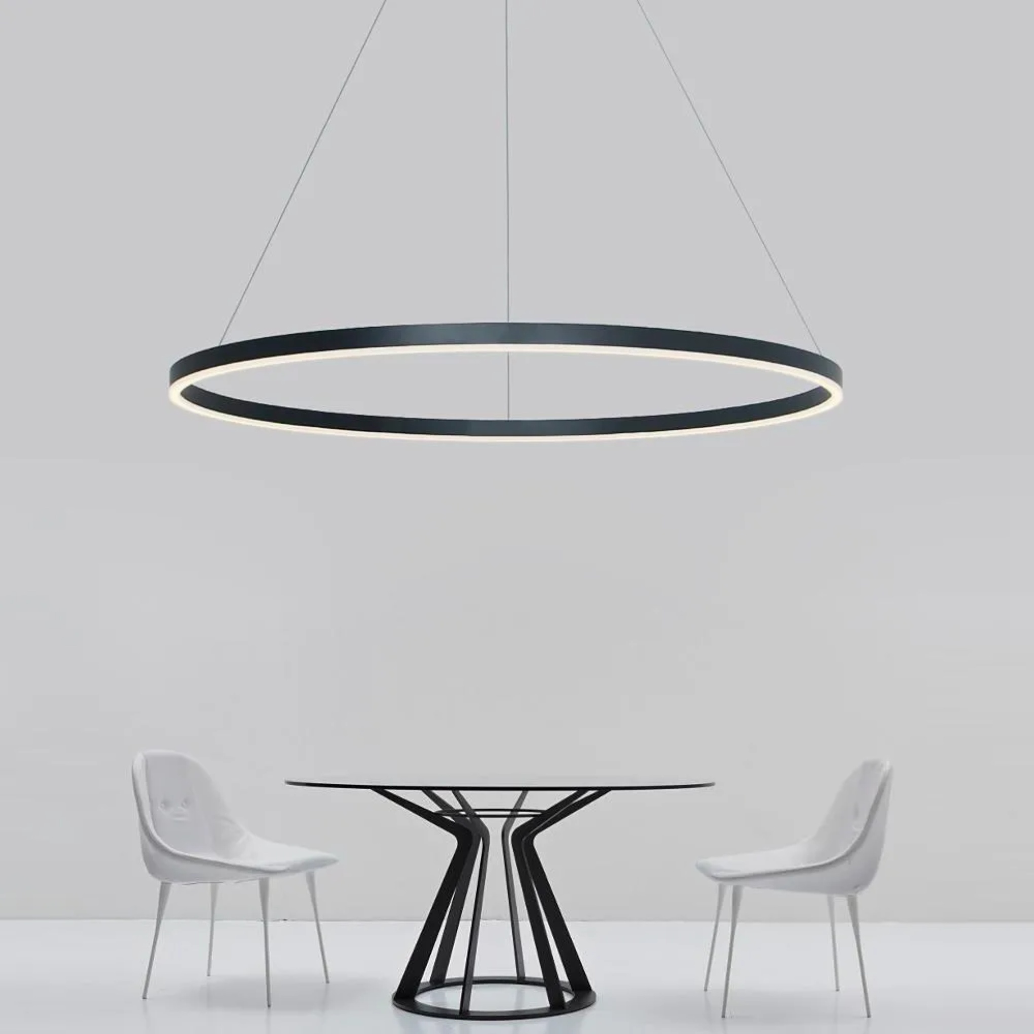Circular slim synthetic pendant lighting — Warm White (3000K) / White