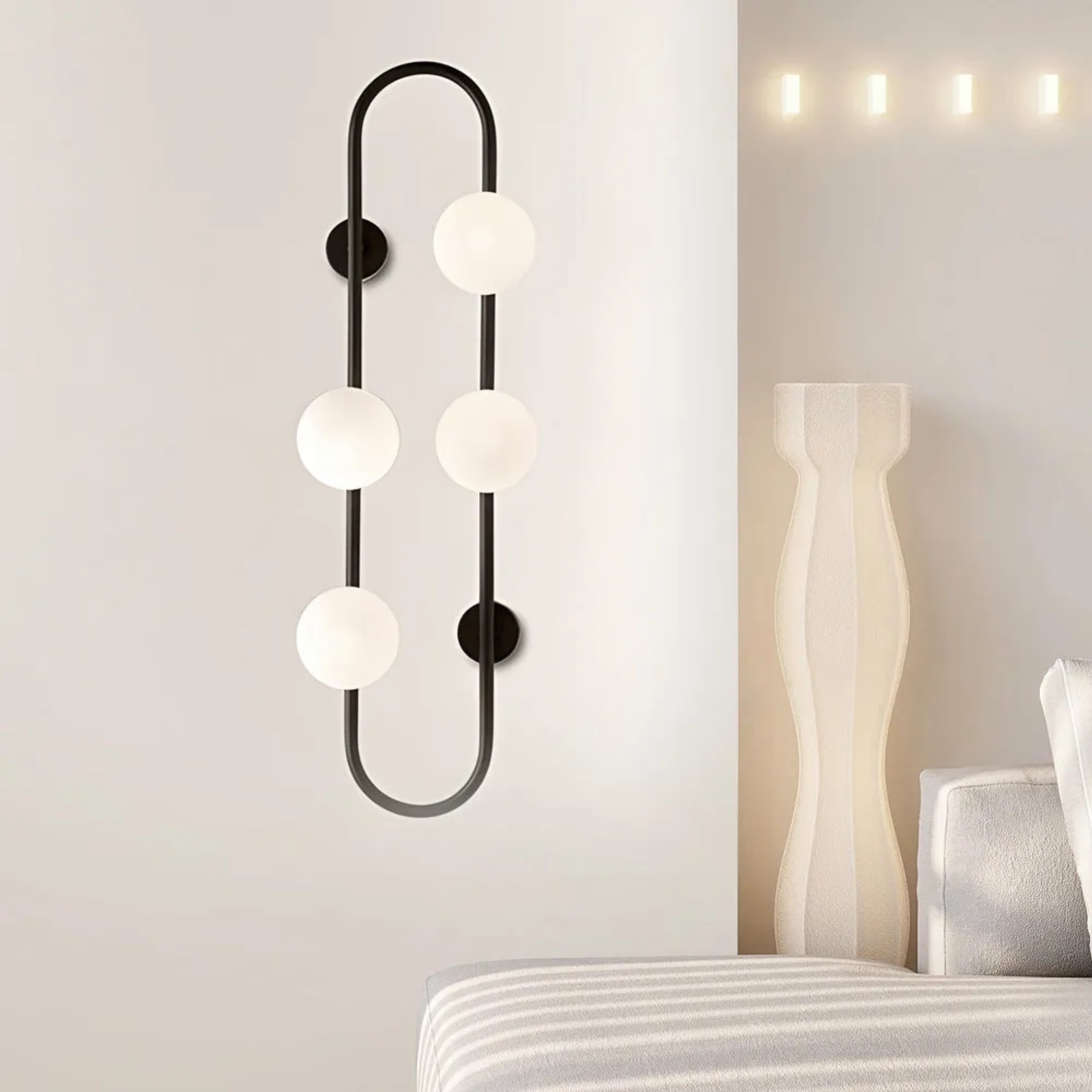 Bubble postmodern wall sconces in glass — Cool White (6000K) / Matte Black