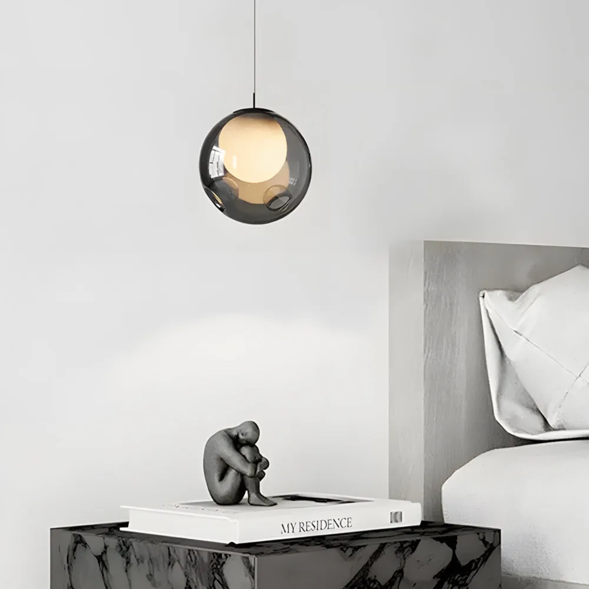 Lighom modern bubble glass metal pendant lighting
