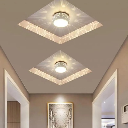 White synthetic drum globe flush mount lighting — Warm White (3000K)