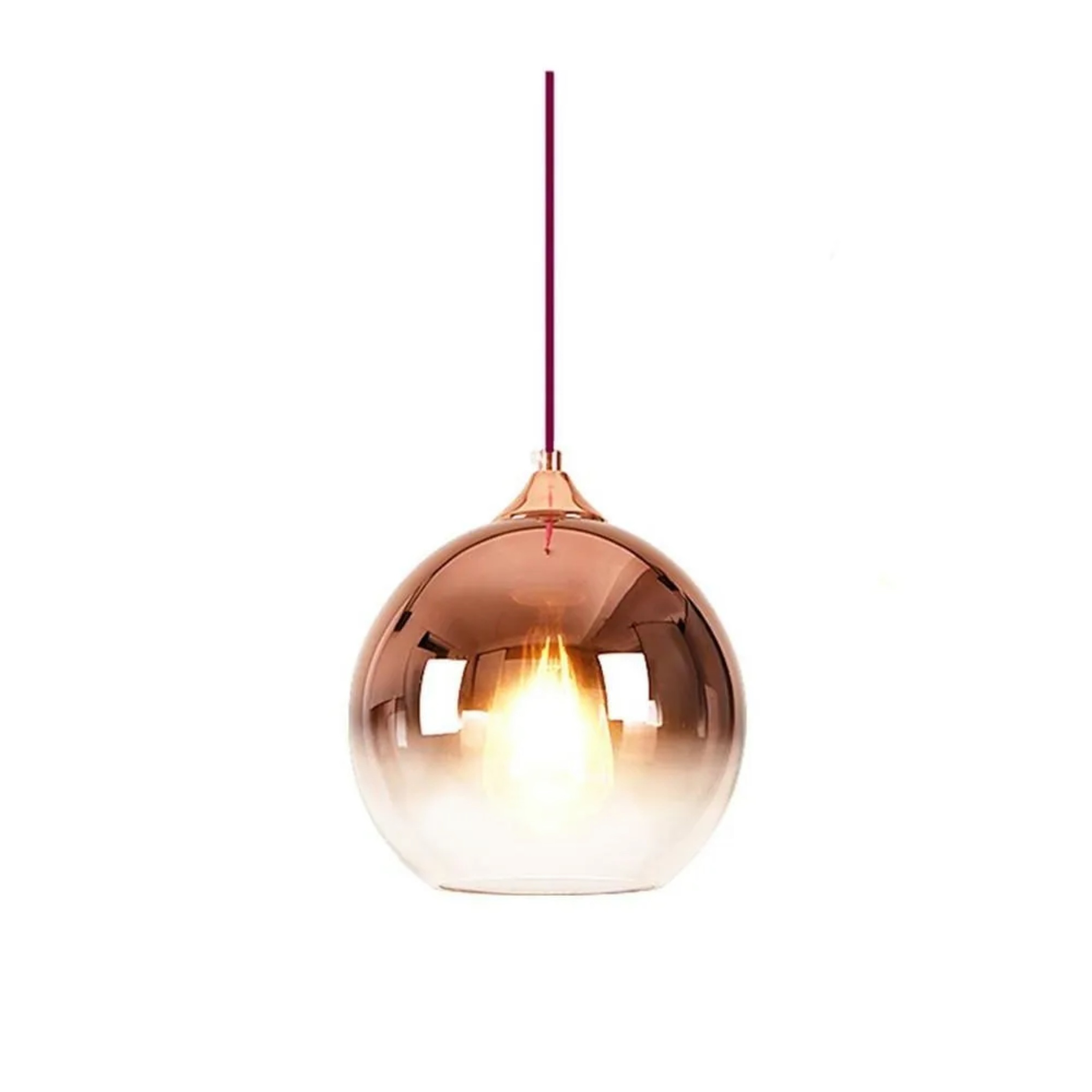 Industrial gradient island gray metal pendant lighting, Lighom — Rose Gold