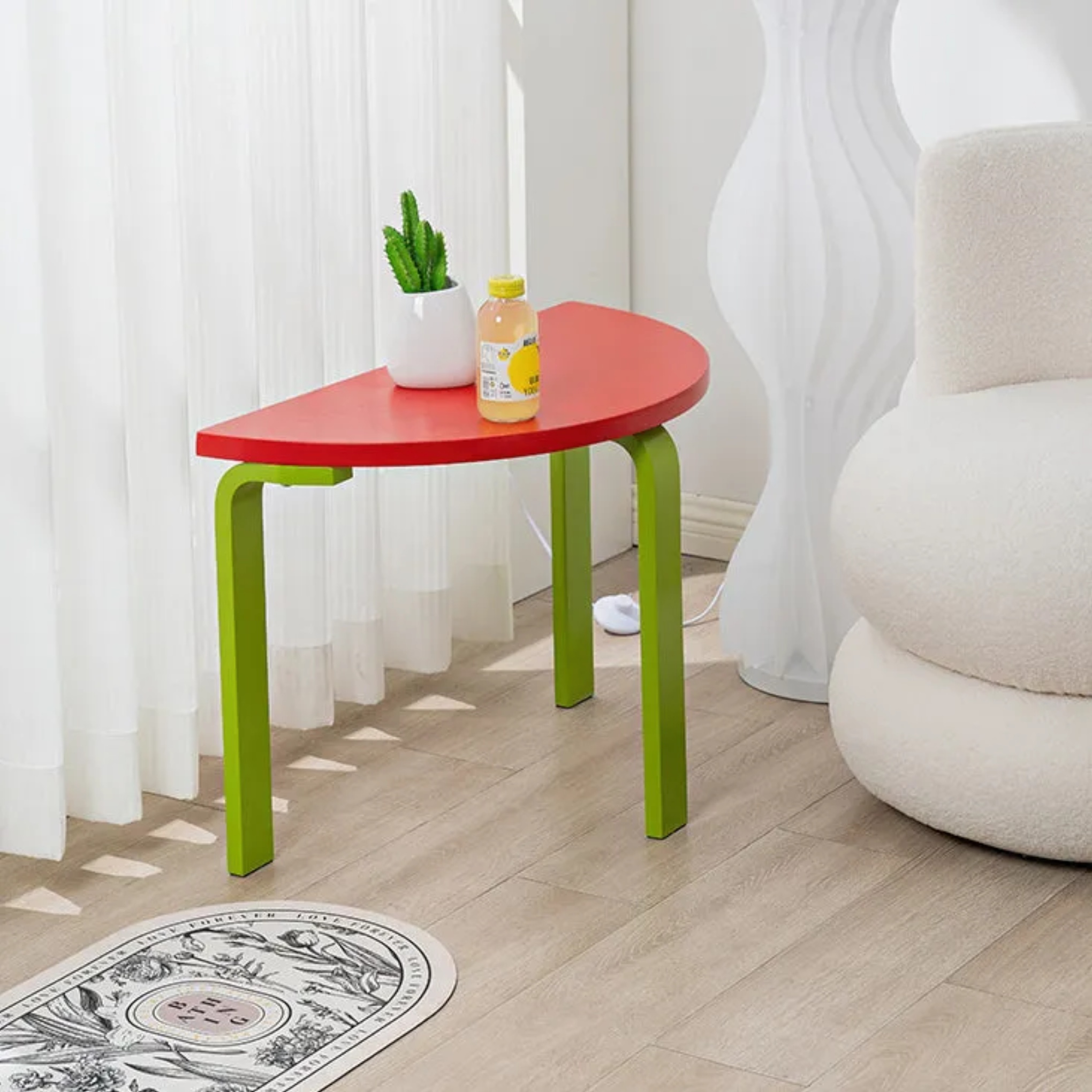 Creative round solid coffee tables in wood