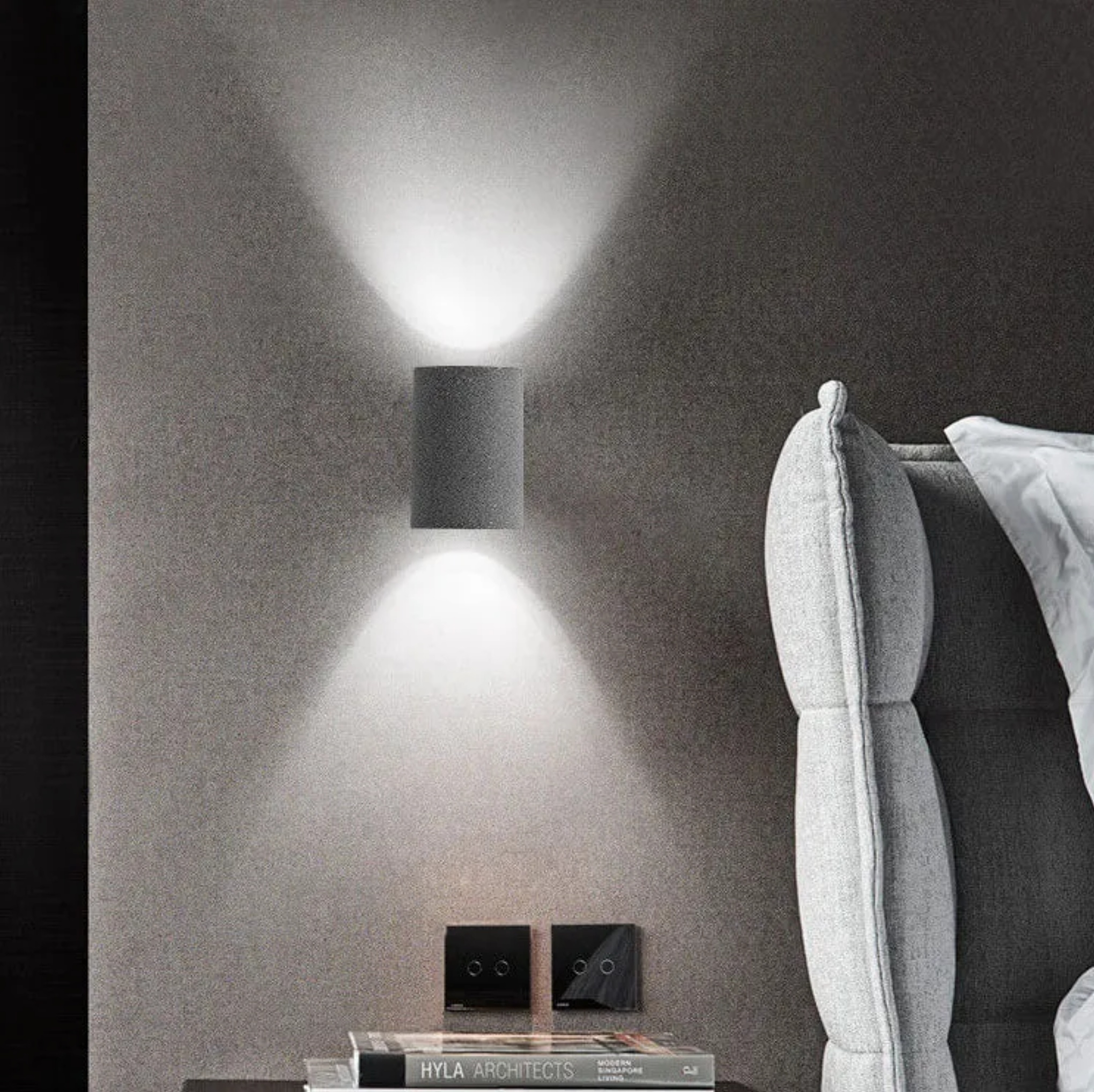 White industrial cylinder wall sconces — 110V-120V (US/CA