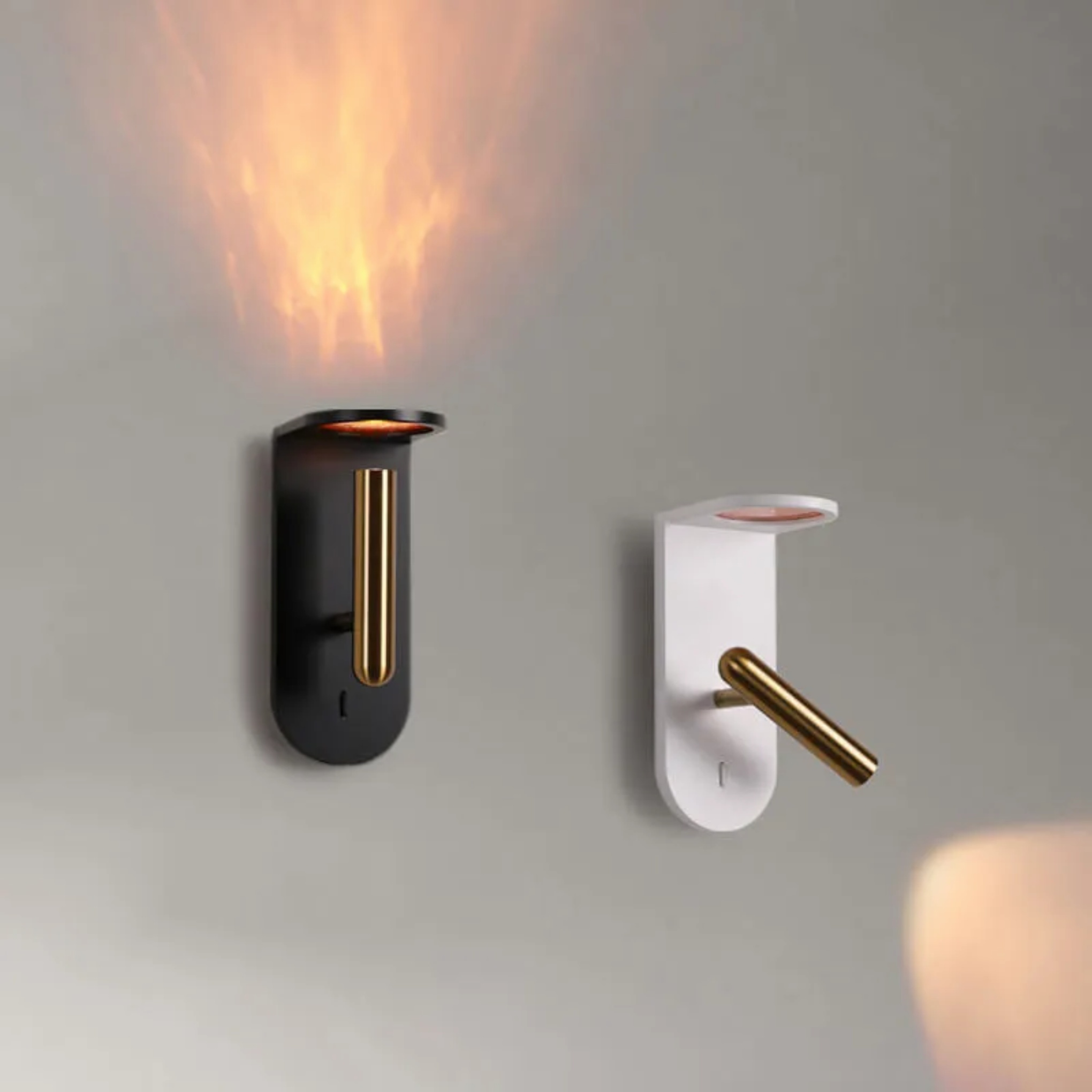 Creative rotatable shadow black acrylic wall sconces — Matte Black / 110V-120V (US/CA