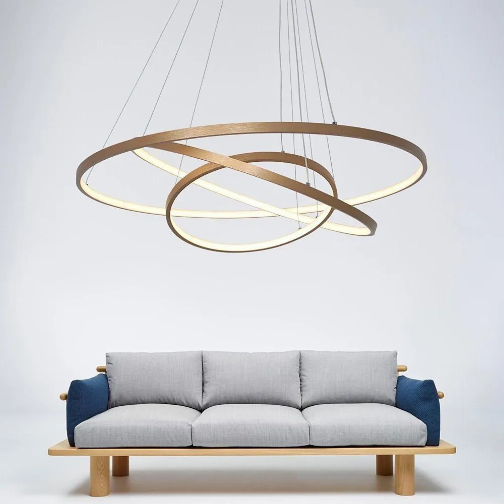 Bronze antique interweaved 3-ring chandeliers — Warm White (3000K)