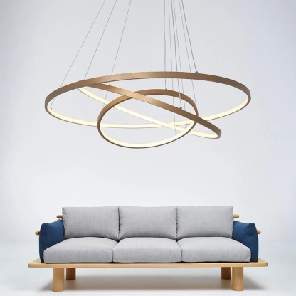 Bronze antique interweaved 3-ring chandeliers — Warm White (3000K)