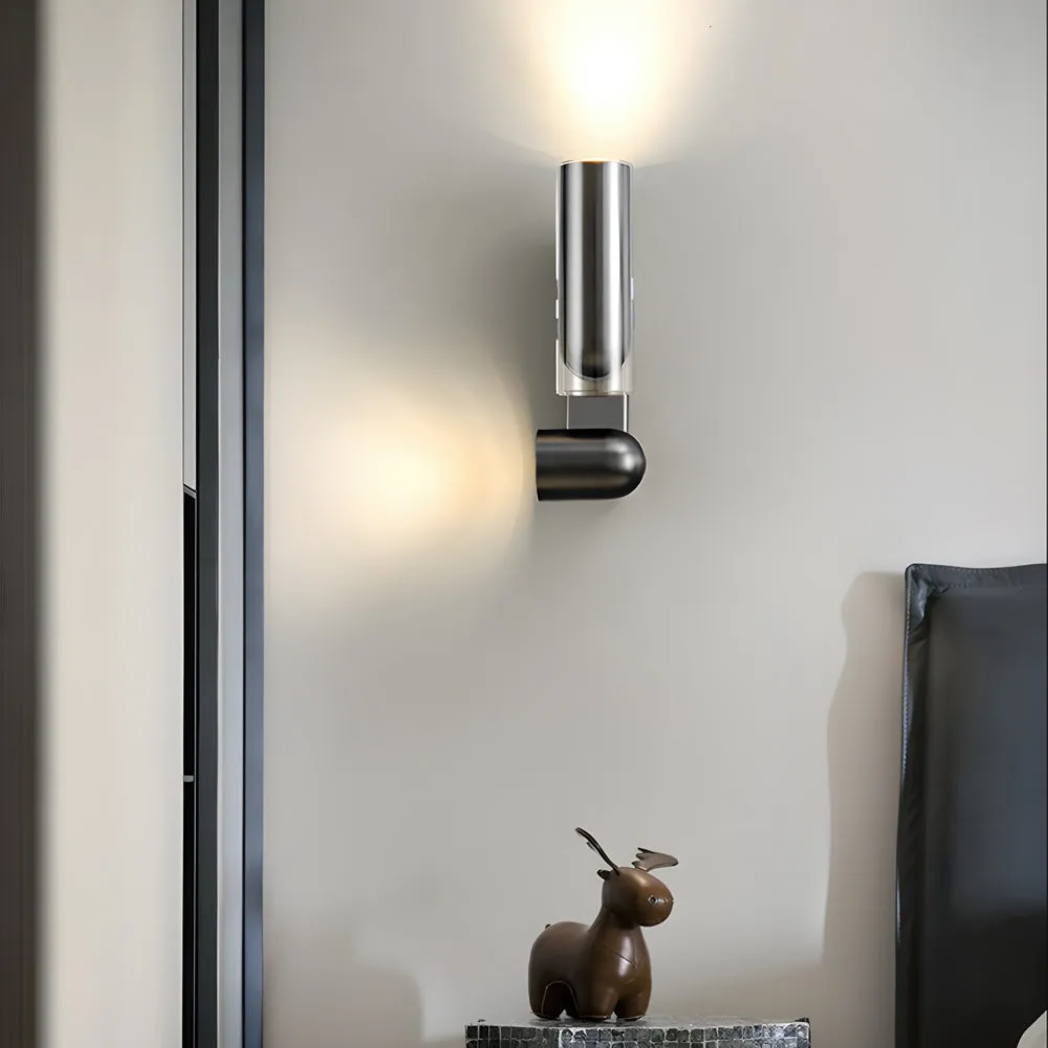 Modern up-down cylinder gray iron wall sconces, Lighom