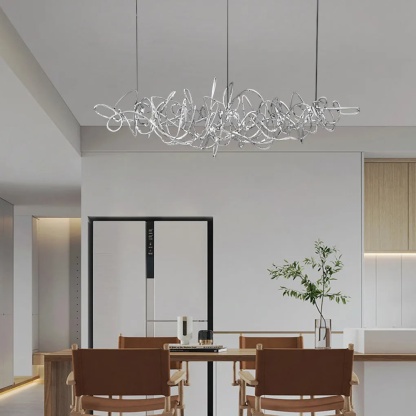Lighom irregular postmodern metal chandeliers — 37" W x 15" D / Brushed Gold