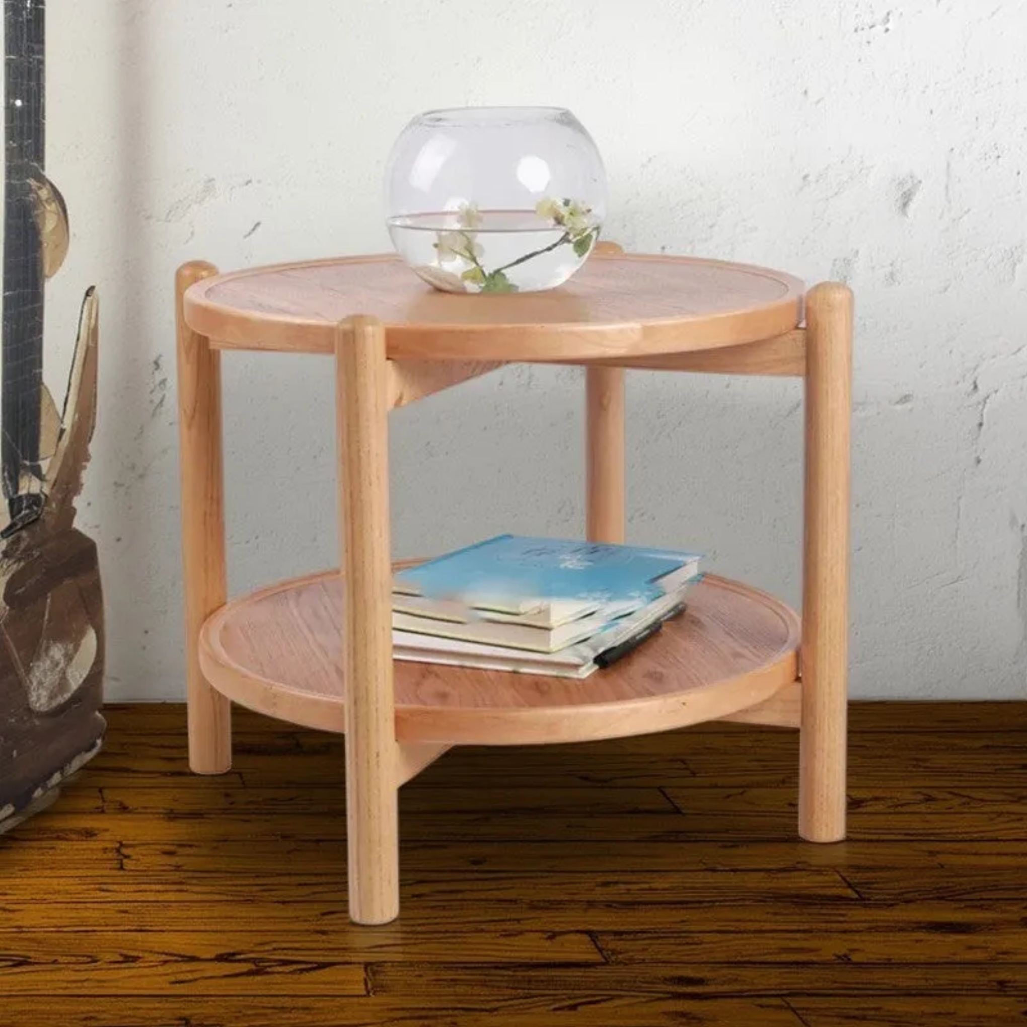 Lighom engineered 2-tier wood coffee tables for living room