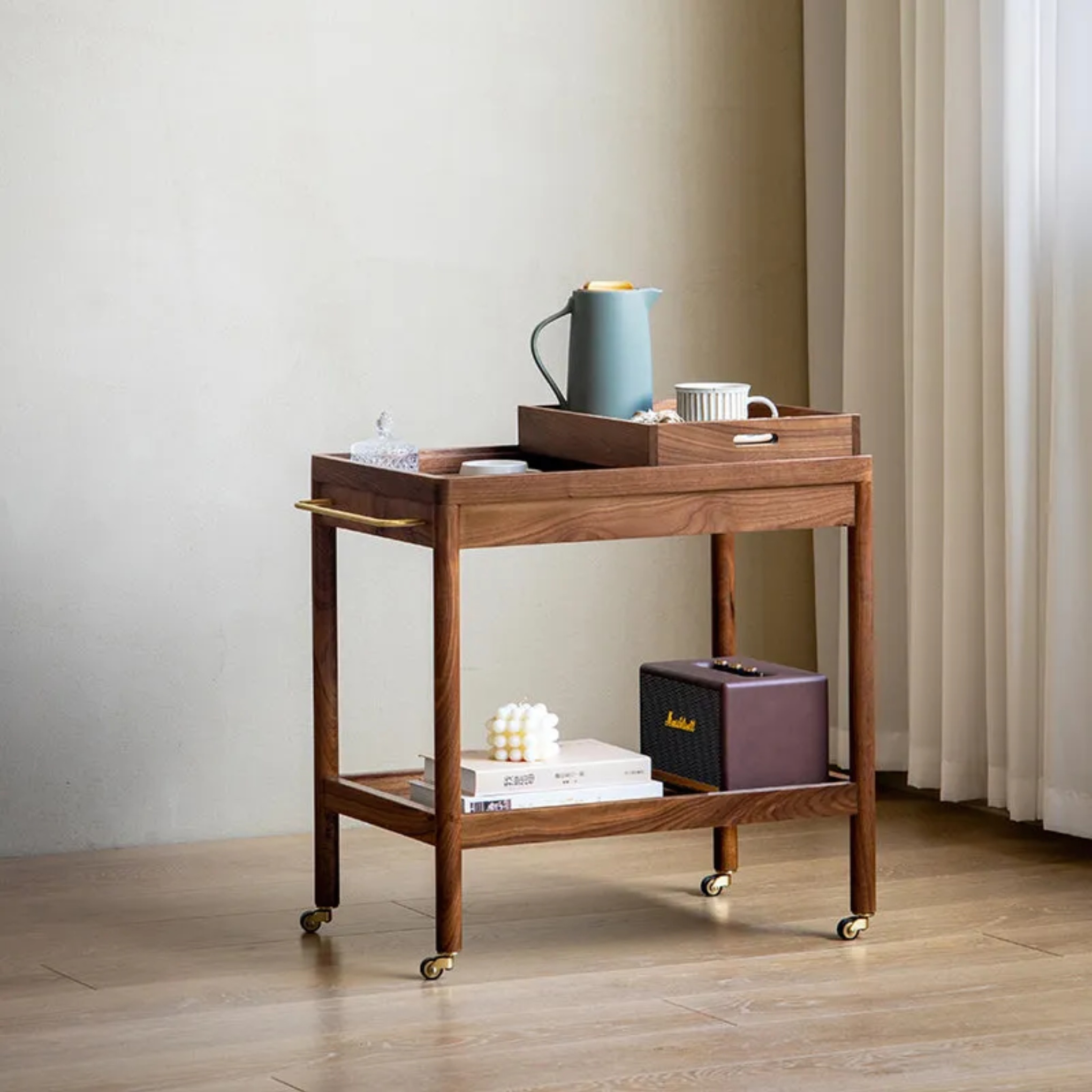 End 2-tier wood end & side tables for bedroom