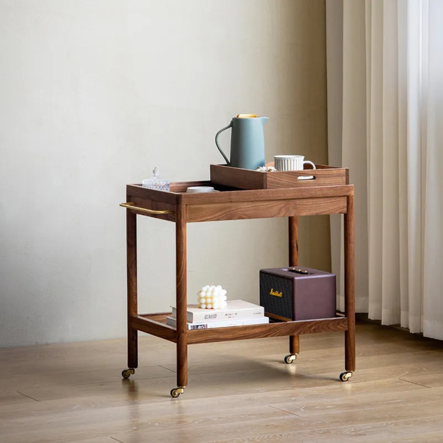 End 2-tier wood end & side tables for bedroom