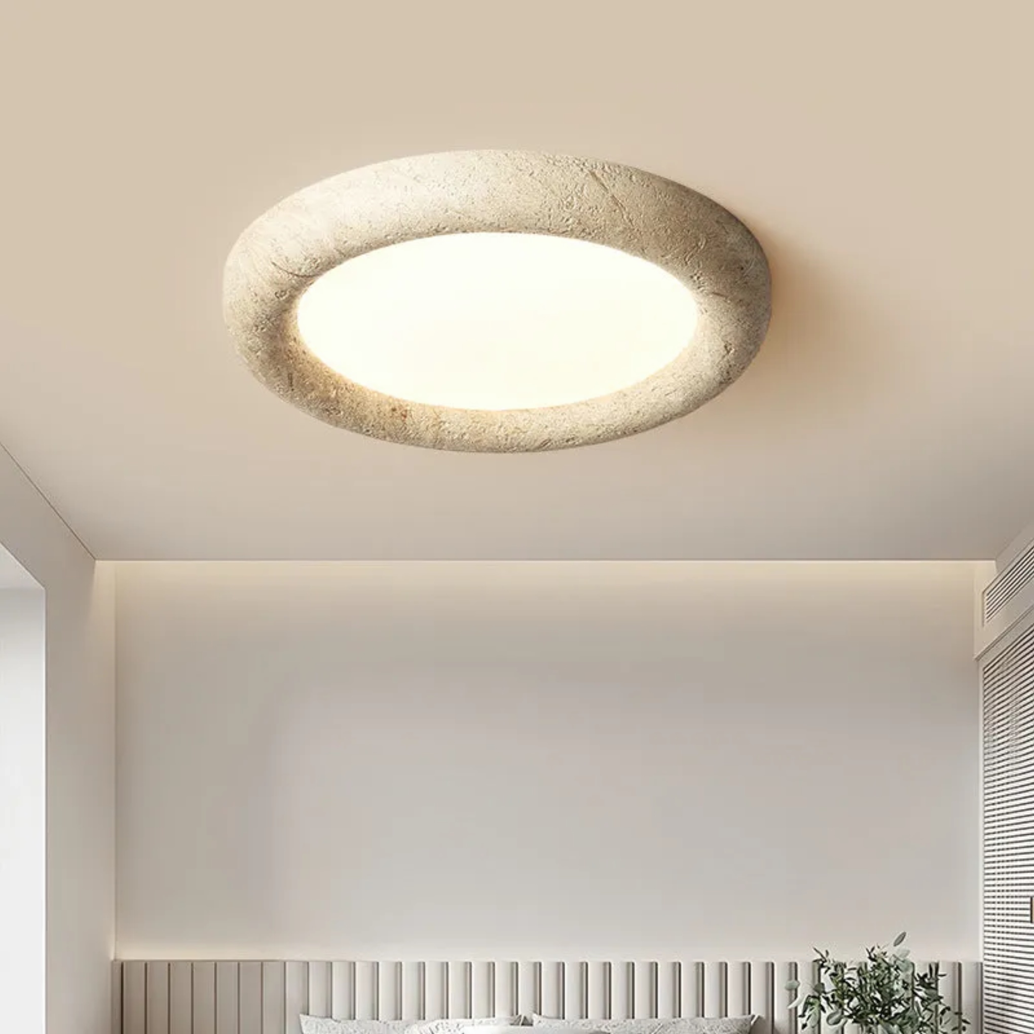 Lighom travertine ring stone flush mount lighting for bedroom — 110V-120V (US/CA)