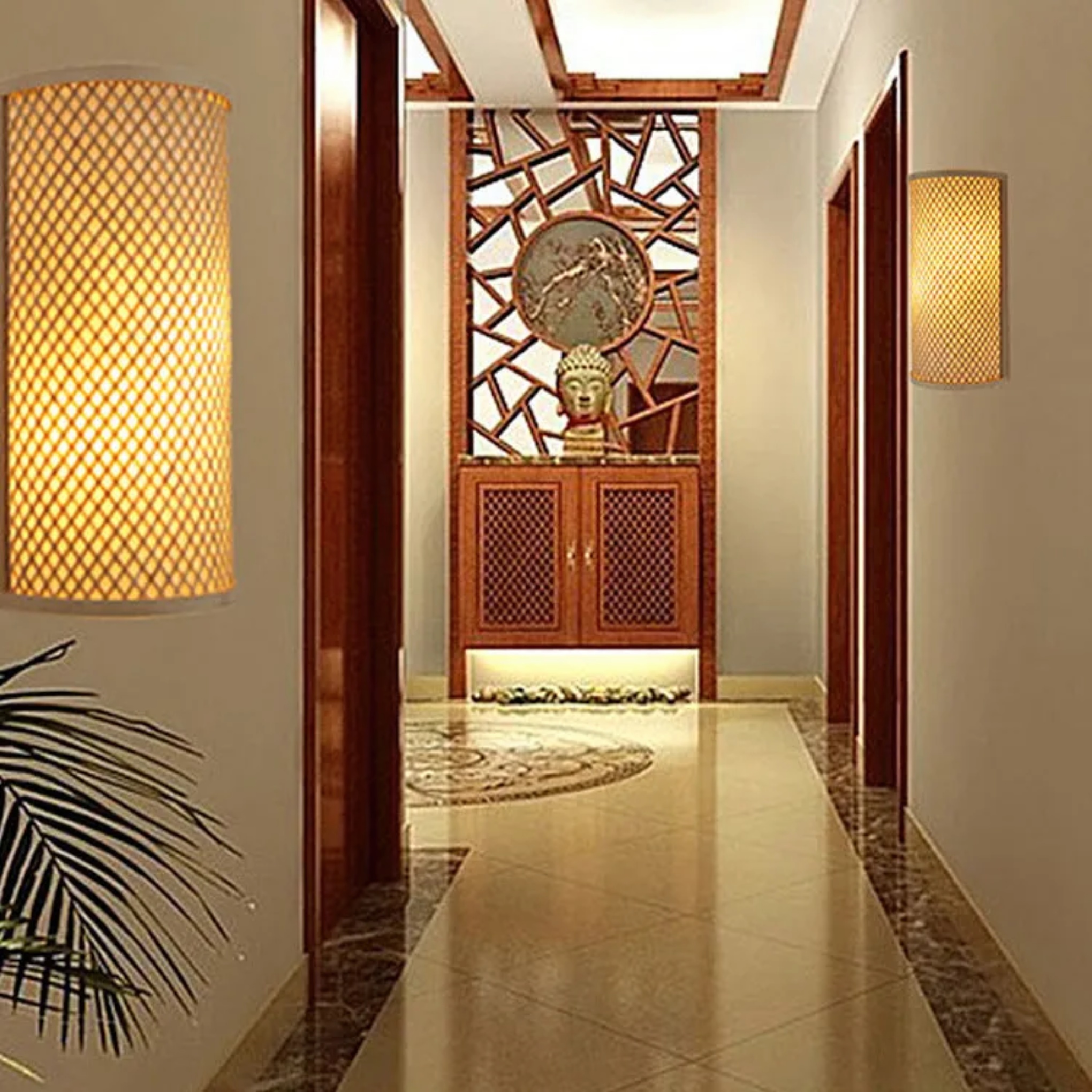 Lighom traditional decor home bamboo wall sconces — 110V-120V (US/CA)