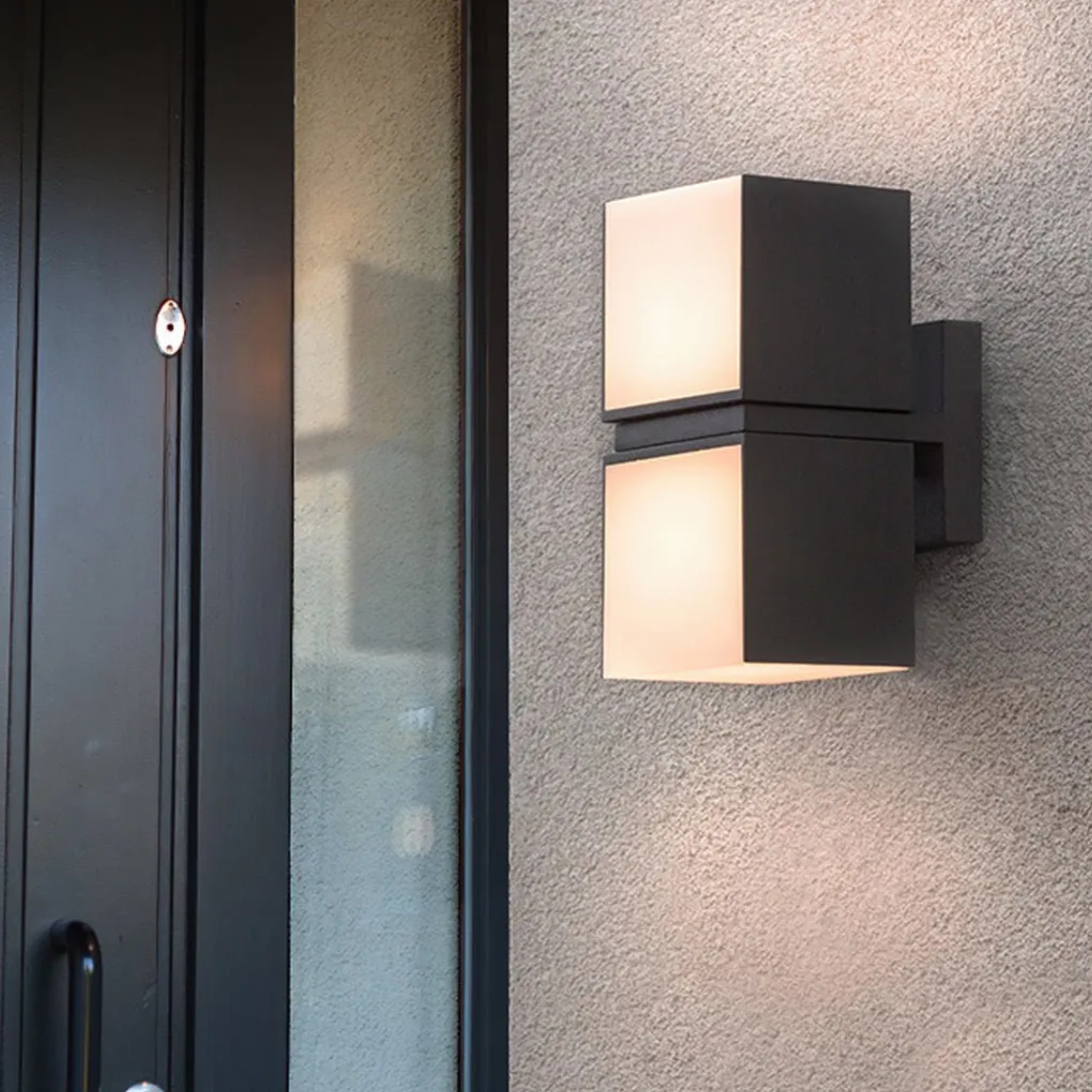 Black modern exterior outdoor wall lighting — Set of 1