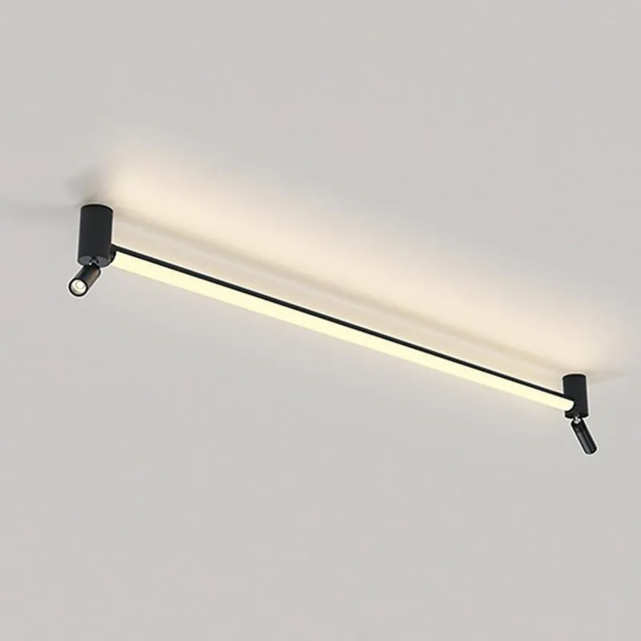 Modern strip spotlight black synthetic metal wood flush mount lighting