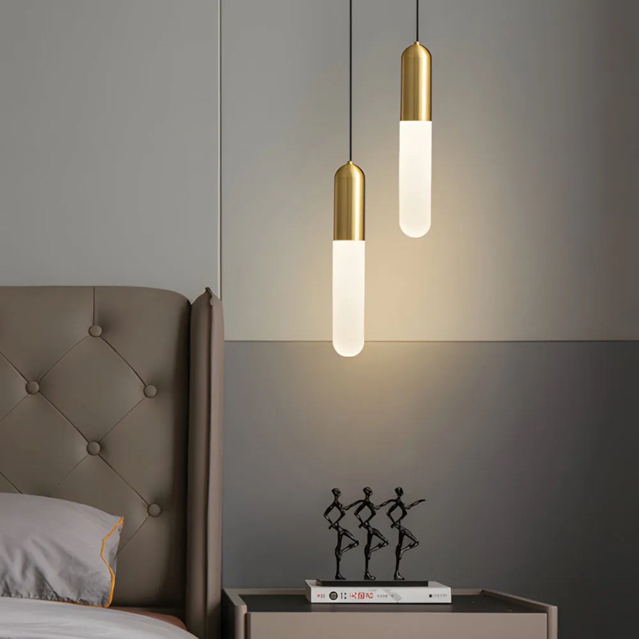 Lighom modern long 3-step copper pendant lighting