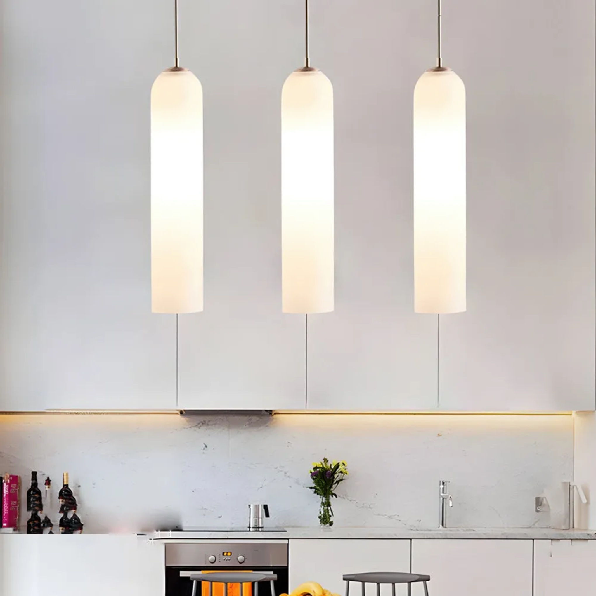 Lighom postmodern long green pendant lighting — Dark Green