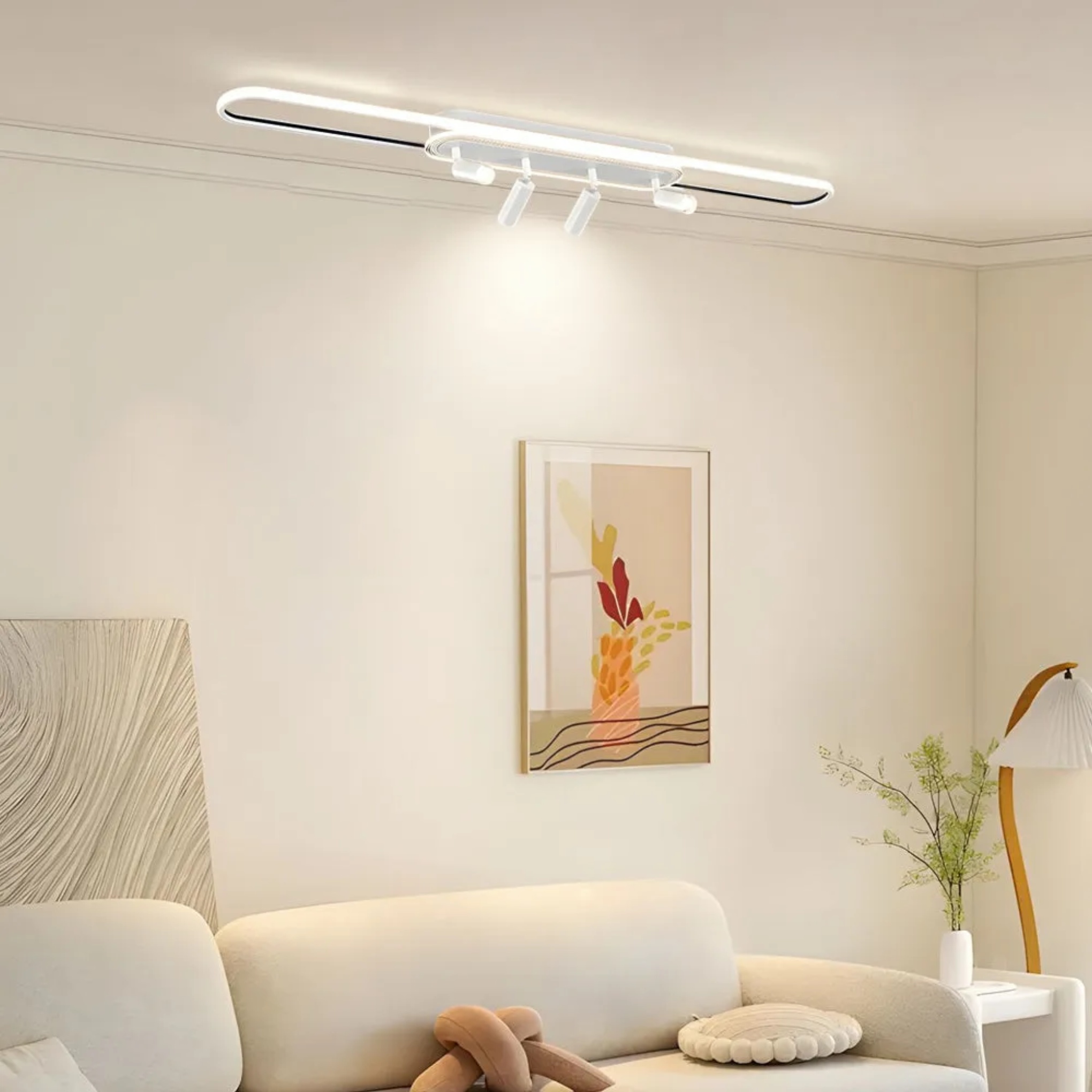 Modern ring surface white directional & spot lights in synthetic — 2-Light
