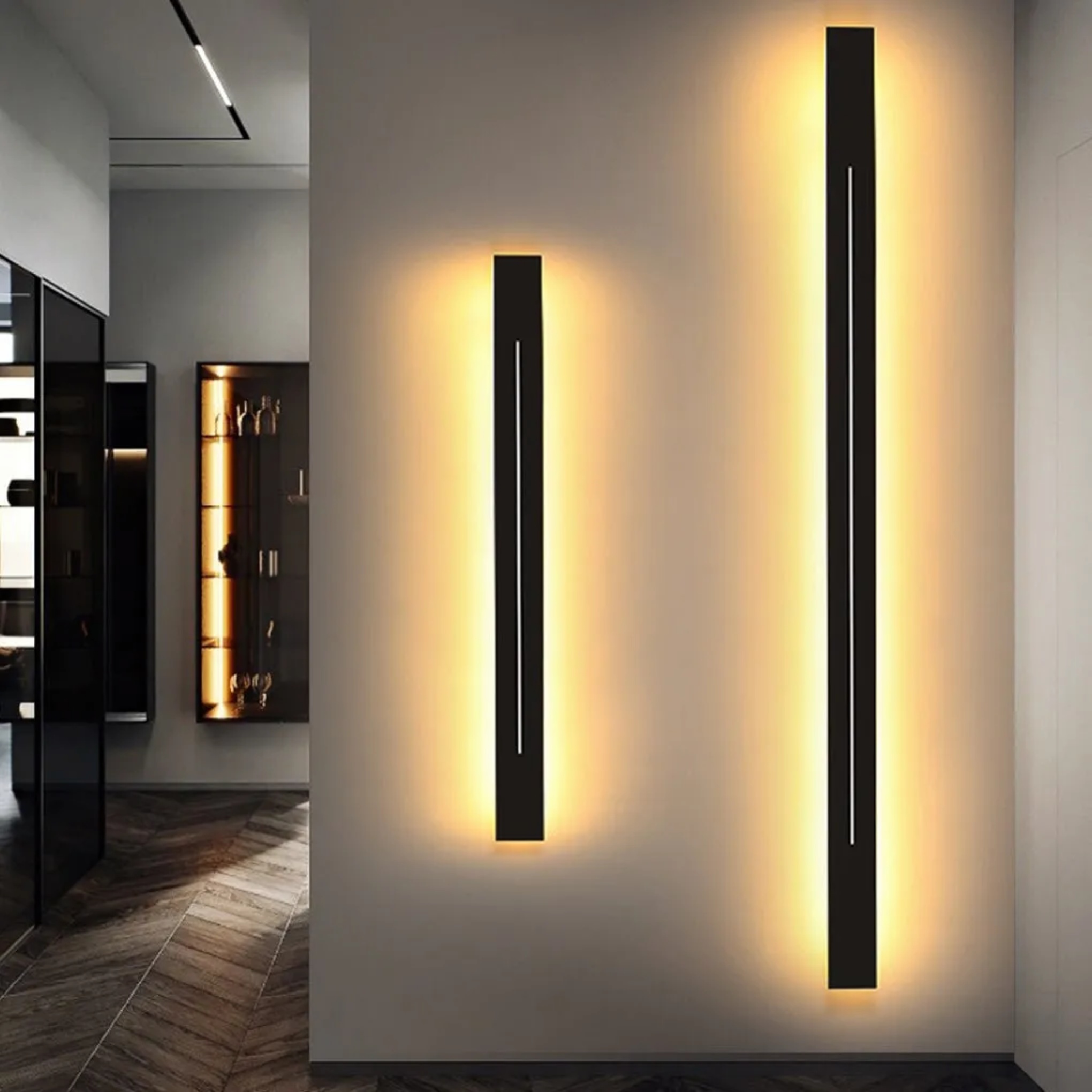Black industrial strip long outdoor wall lighting — 24" / Cool White (6000K) / Matte Black
