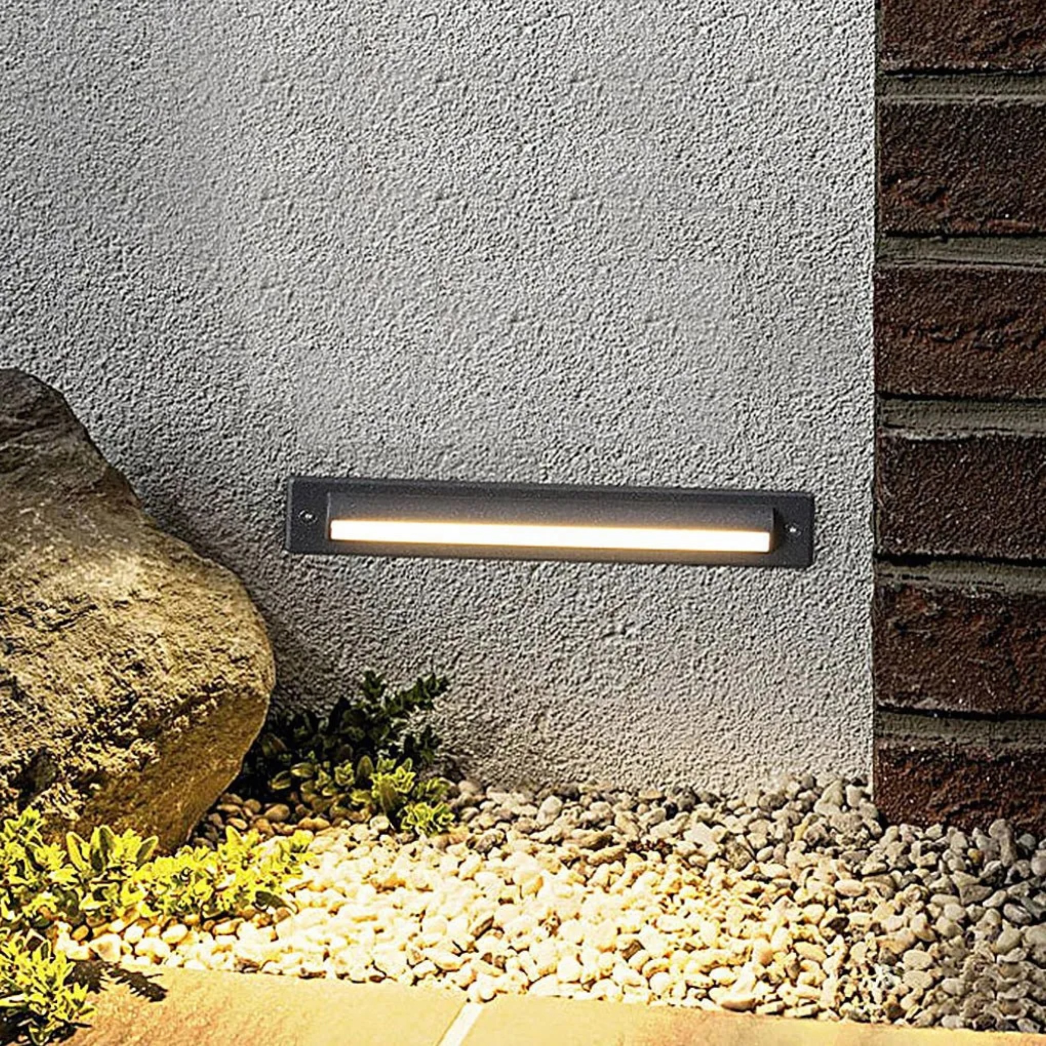 Black industrial strip long outdoor wall lighting