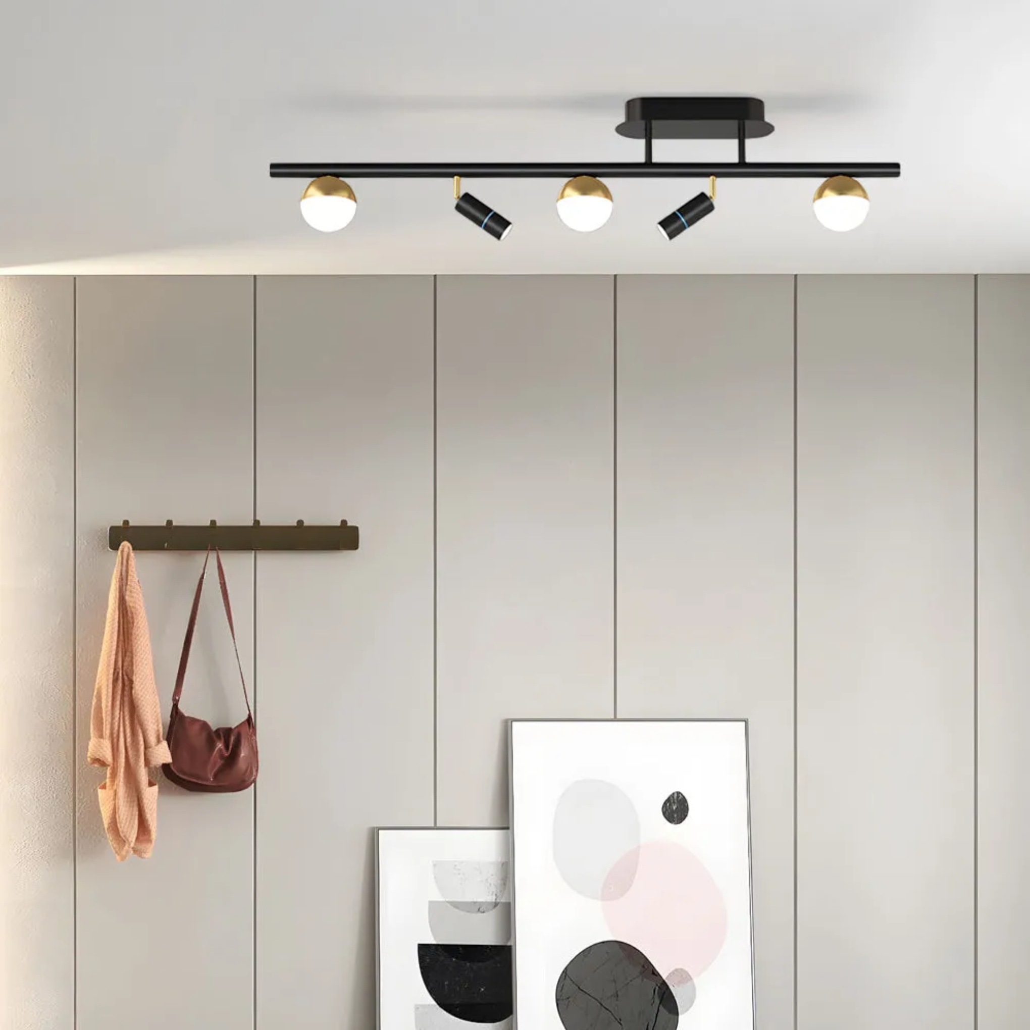 Black modern long spotlight directional & spot lights — 5-Light