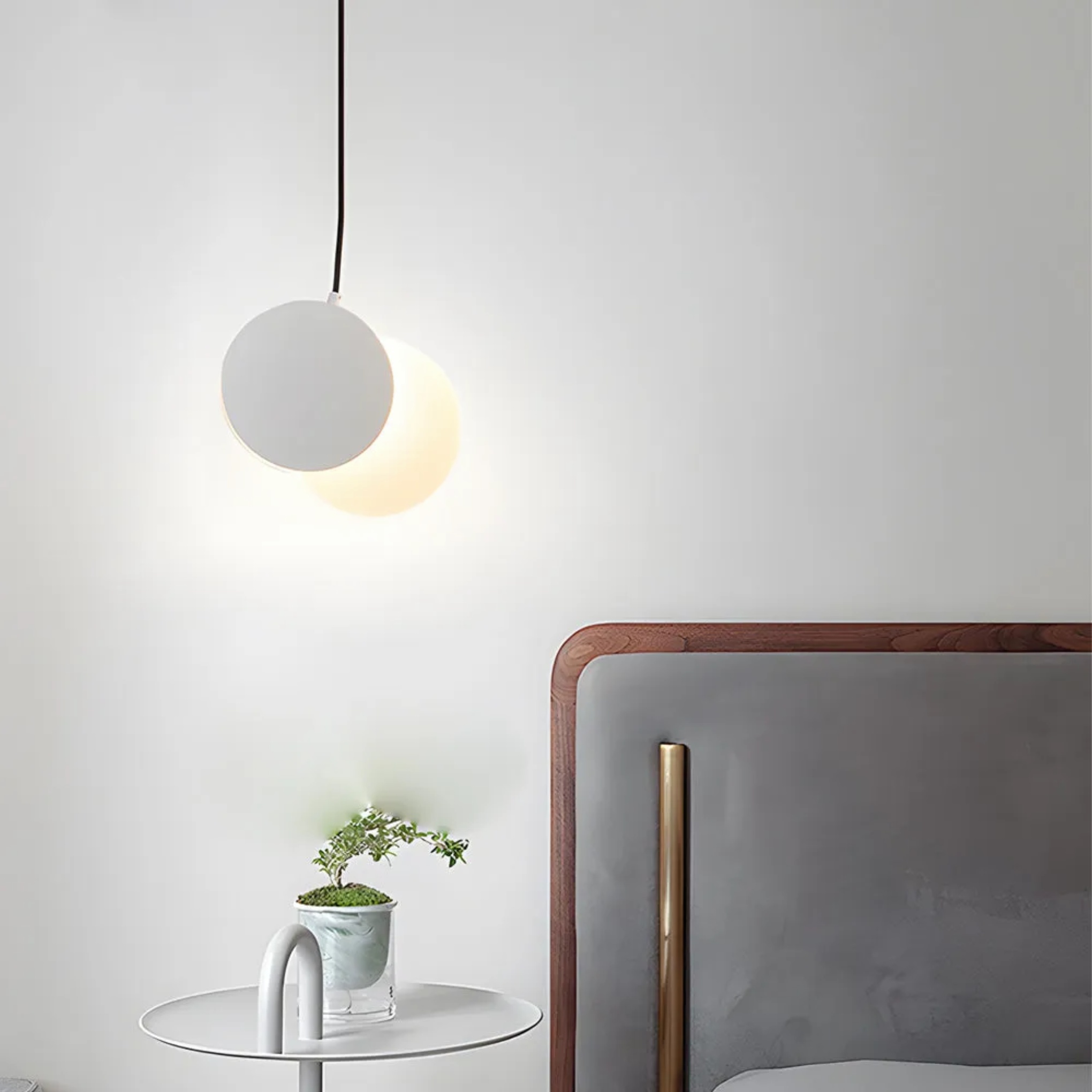 Lighom lunar eclipse synthetic pendant lighting for kitchen — 7.1" / White