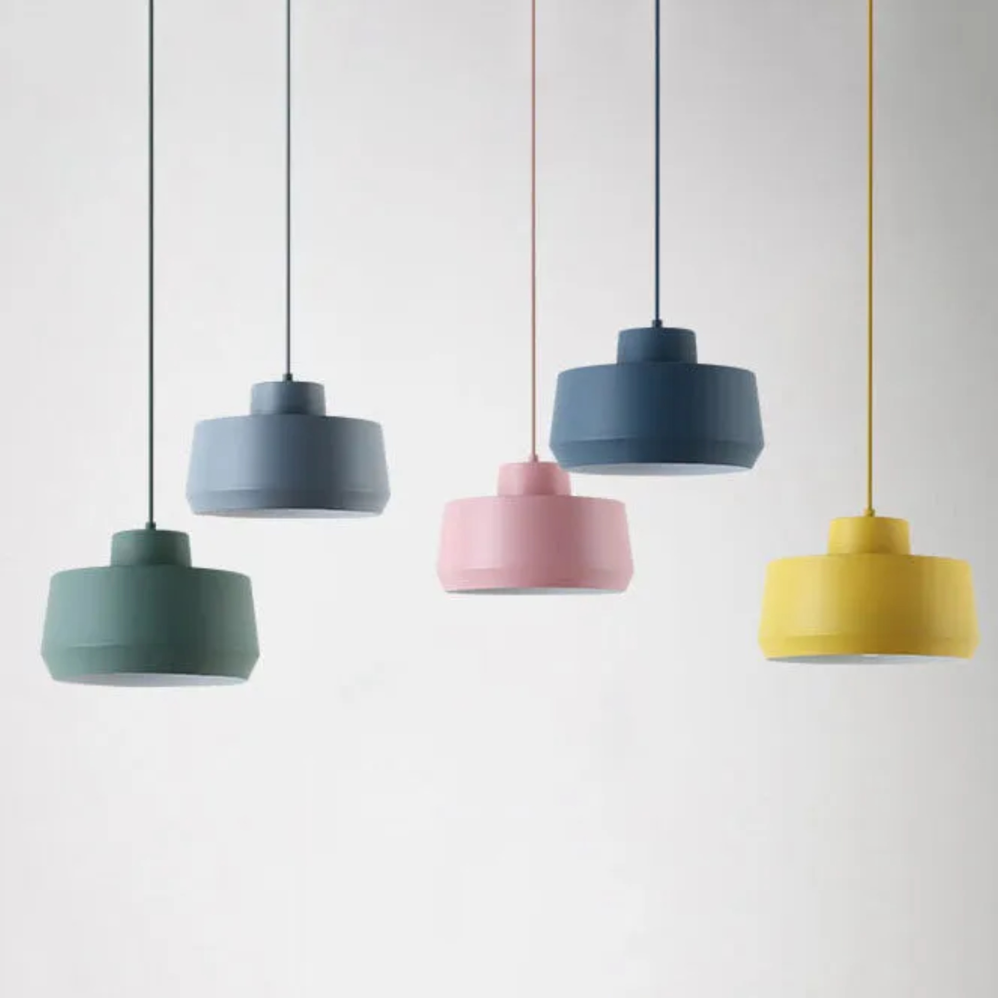 Macaron jar aluminum pendant lighting for living room — Pink / 110V-120V (US/CA)
