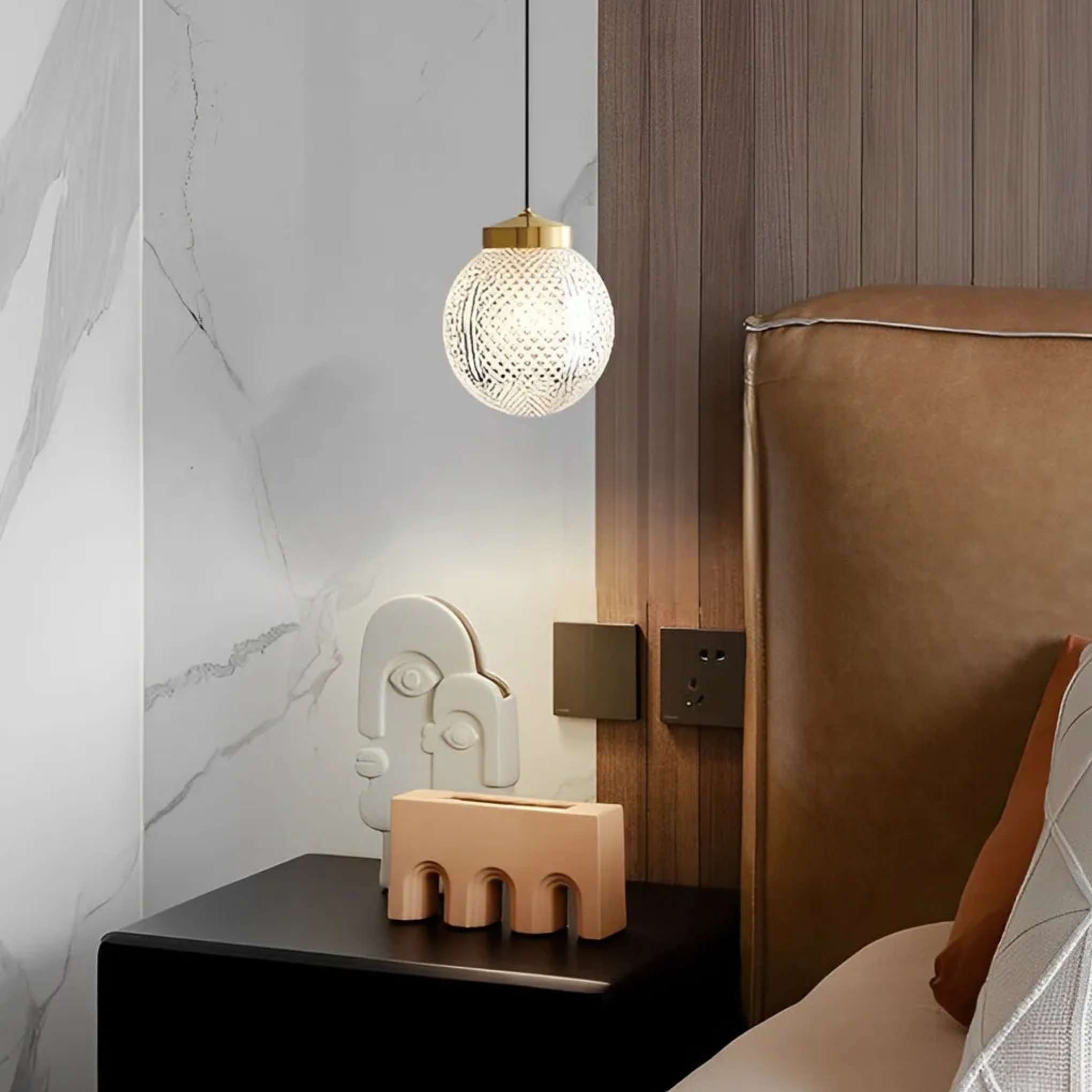 Modern ball round bronze pendant lighting