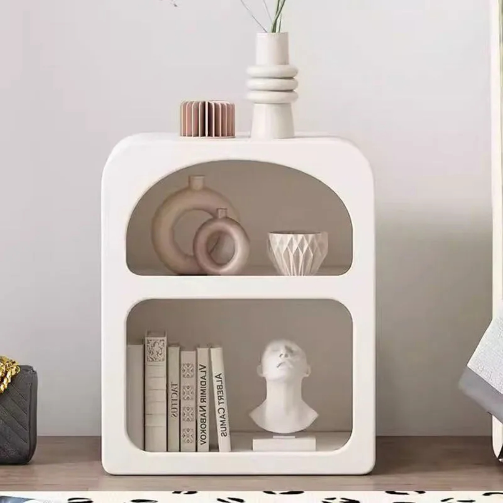 Lighom 3-tier arched wood nightstands for bedroom