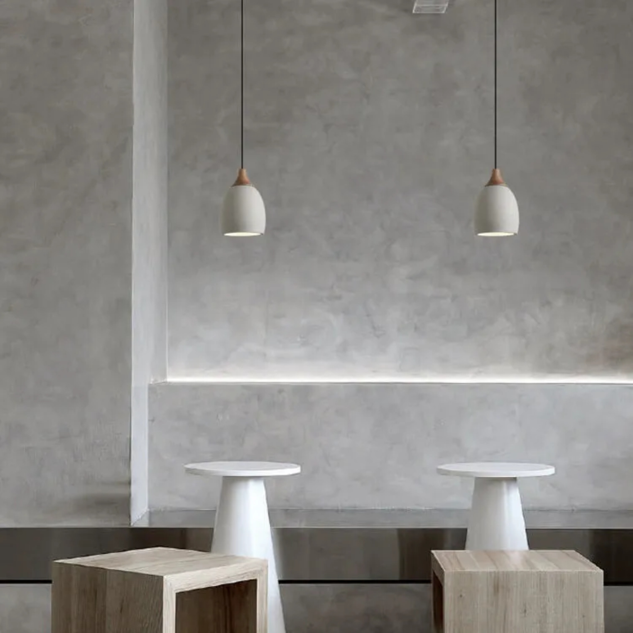 Lighom minimalist dome white pendant lighting in cement — 110V-120V (US/CA