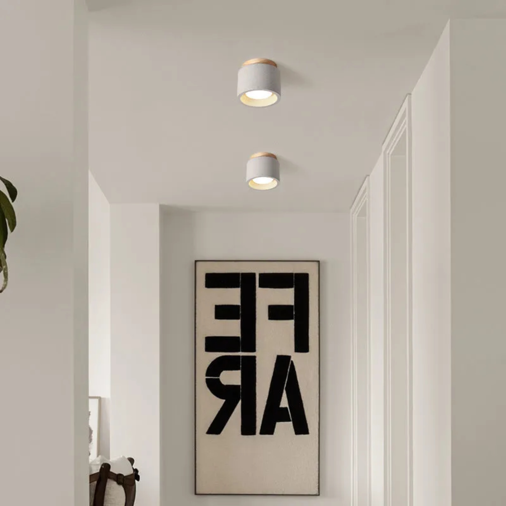 Gray minimalist 1-light terrazzo semi-flush mount light — 110V-120V (US/CA)