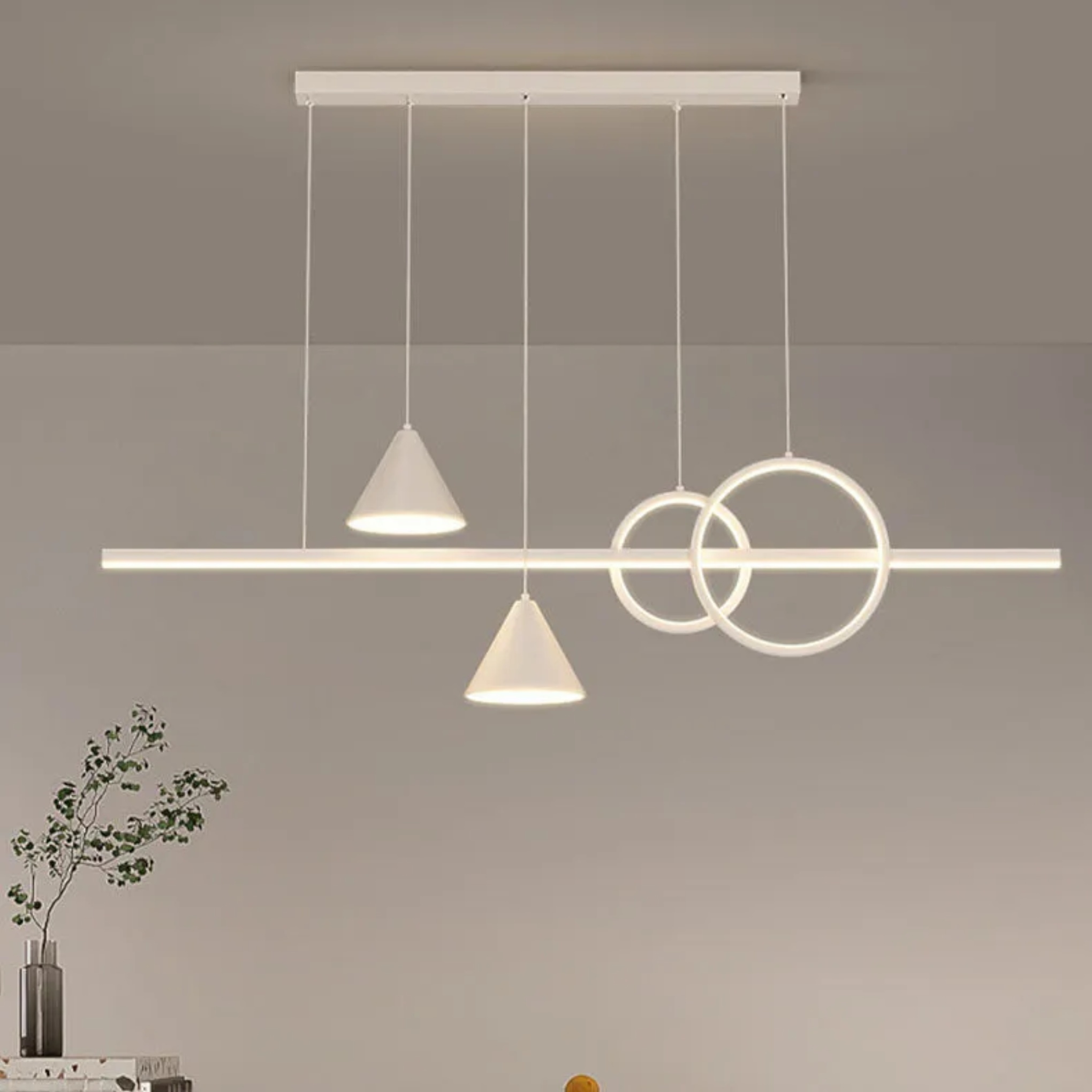Minimalist island circle black chandeliers — Matte Black / 110V-120V (US/CA)