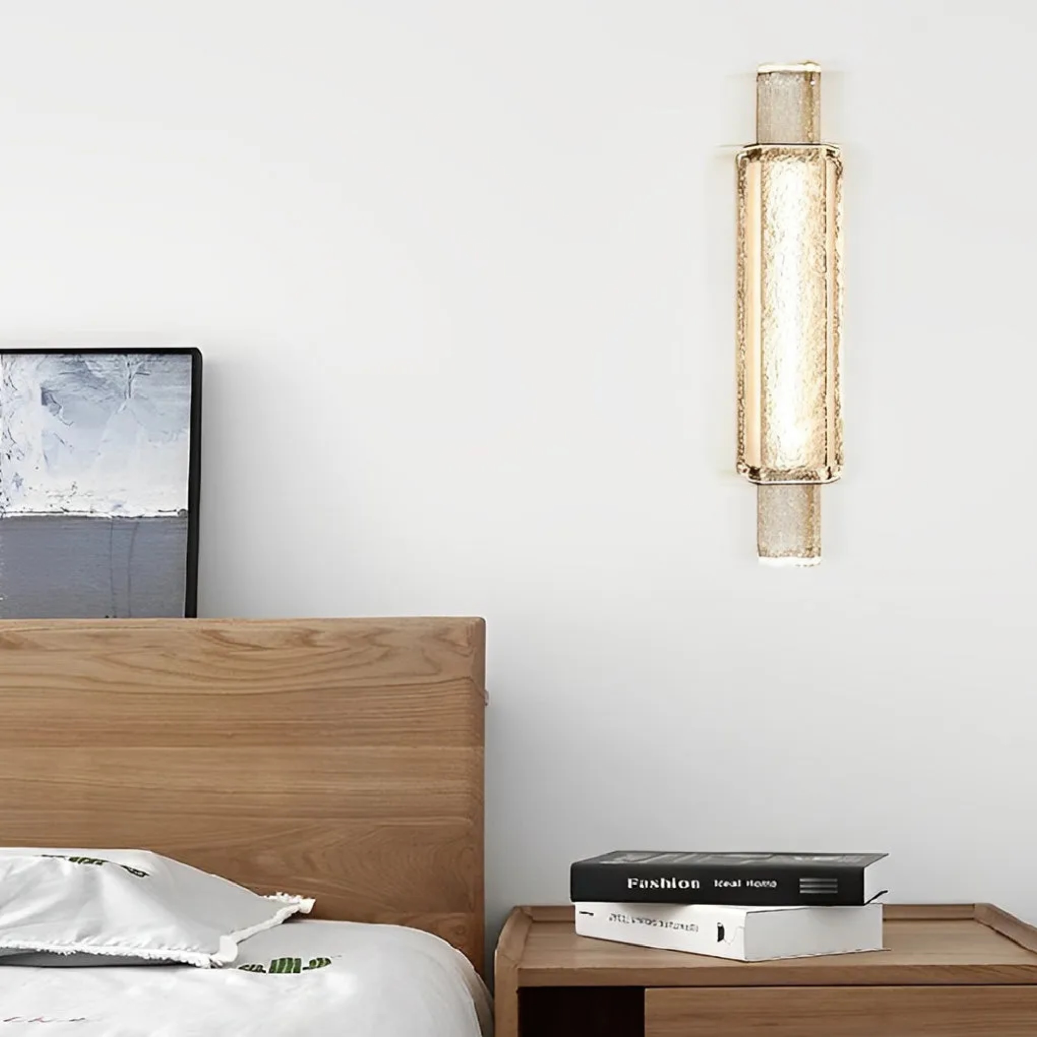 Modern decor home wall sconces in glass — 17" H x 4" Dia