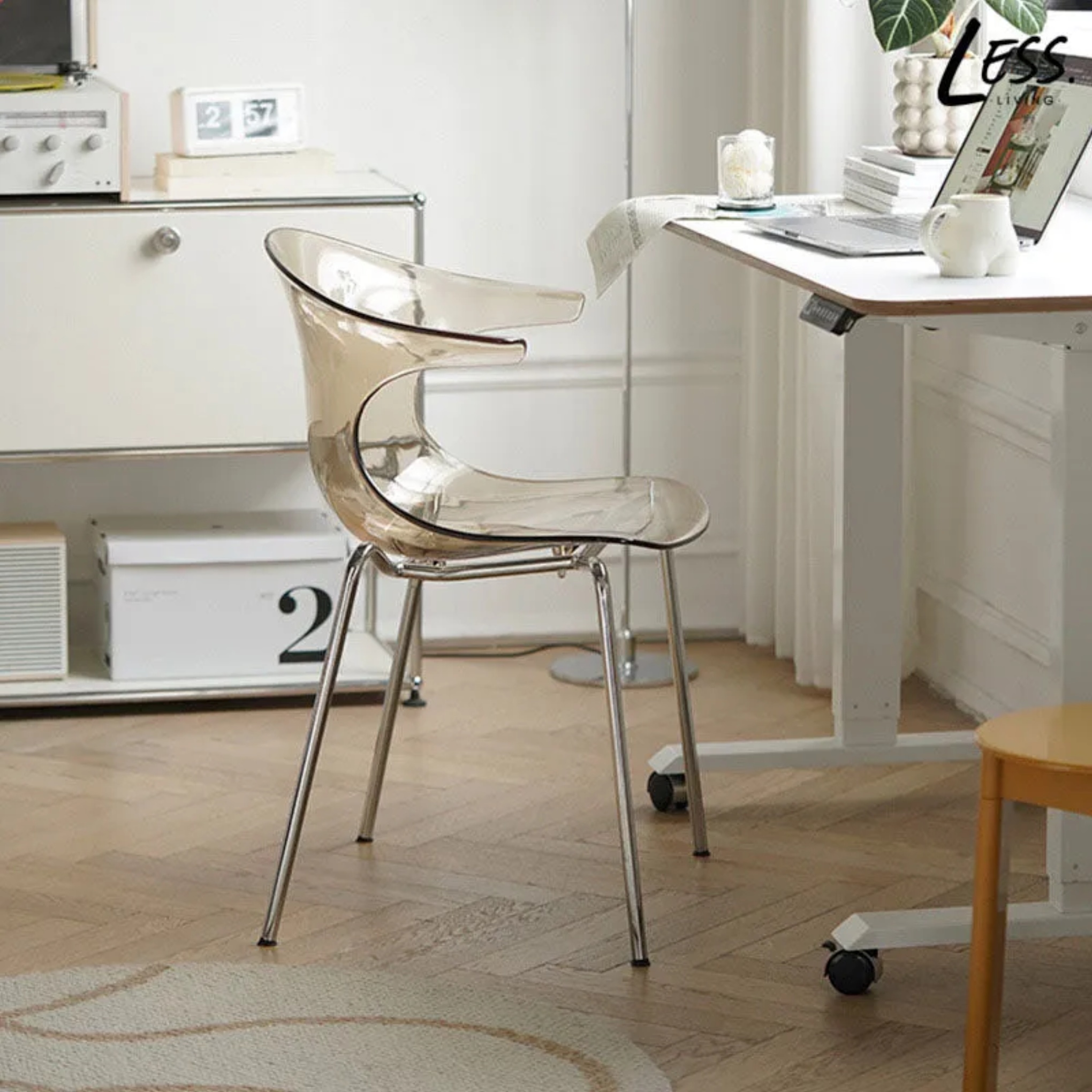 Lighom minimalist curved white dining chairs & benches in metal