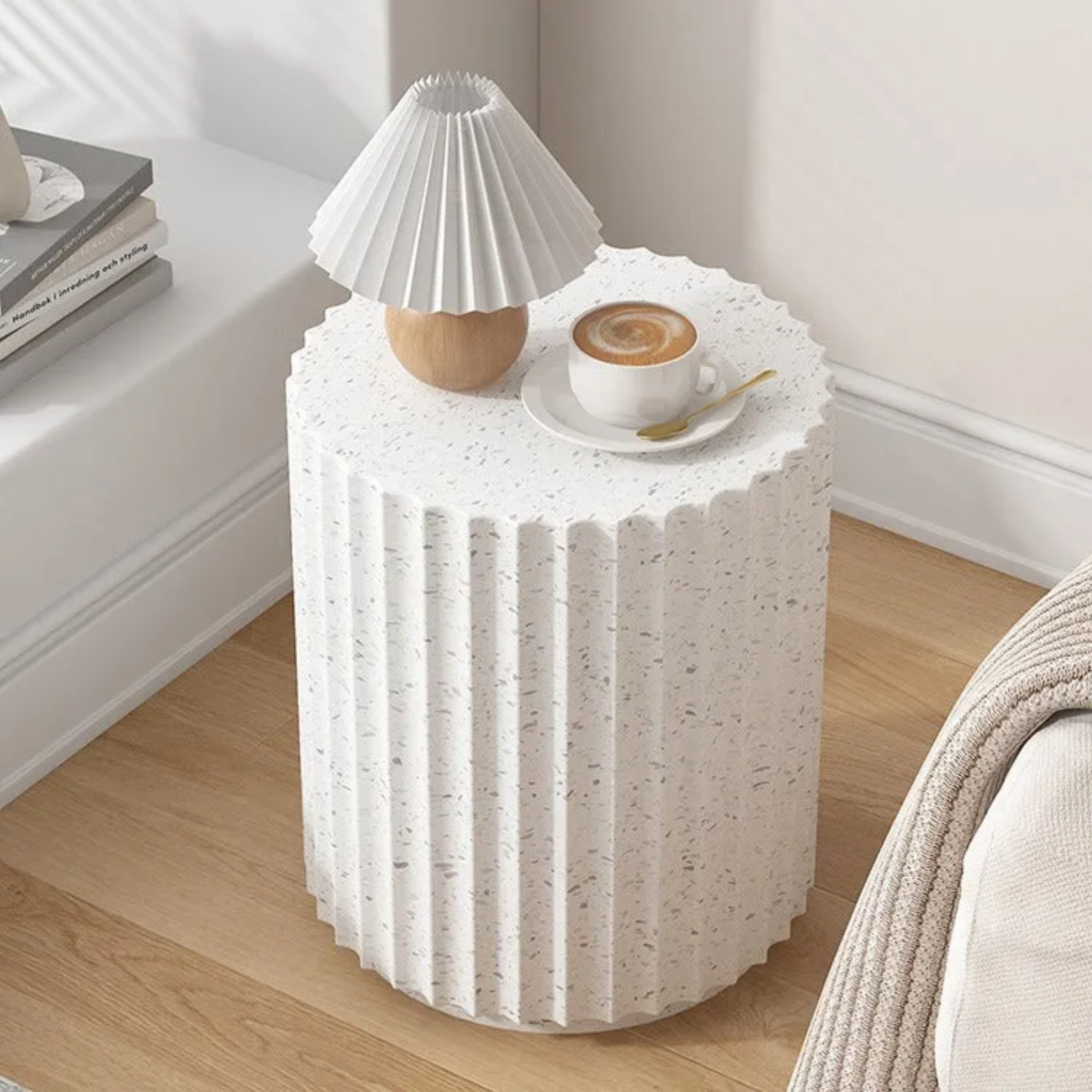 Minimalist wave cylinder gray coffee tables
