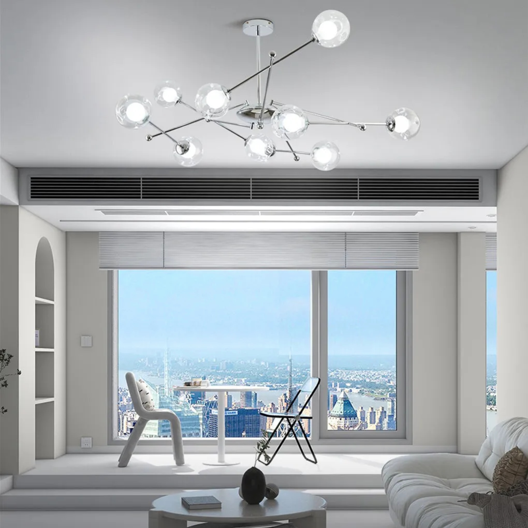 Modern american globe chandeliers in glass — 6-Light