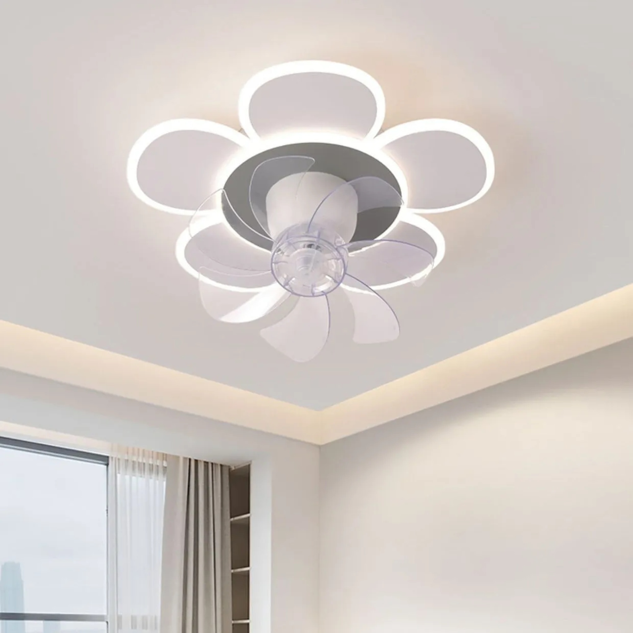 Minimalist flower acrylic ceiling fans — 110V-120V (US/CA