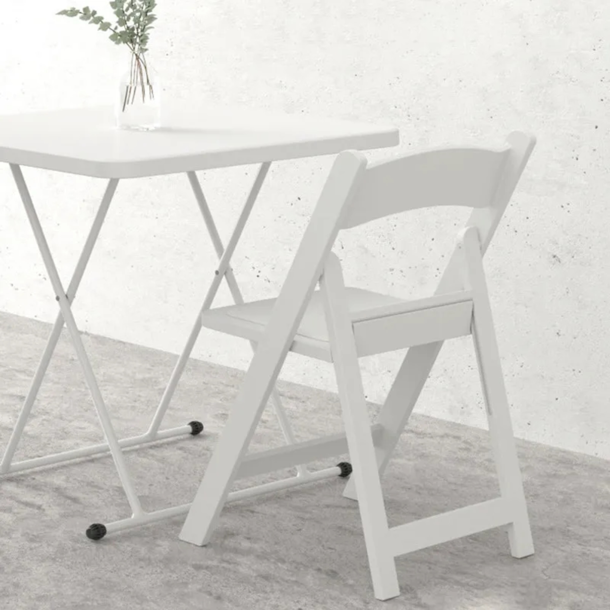 Minimalist foldable white accent chairs