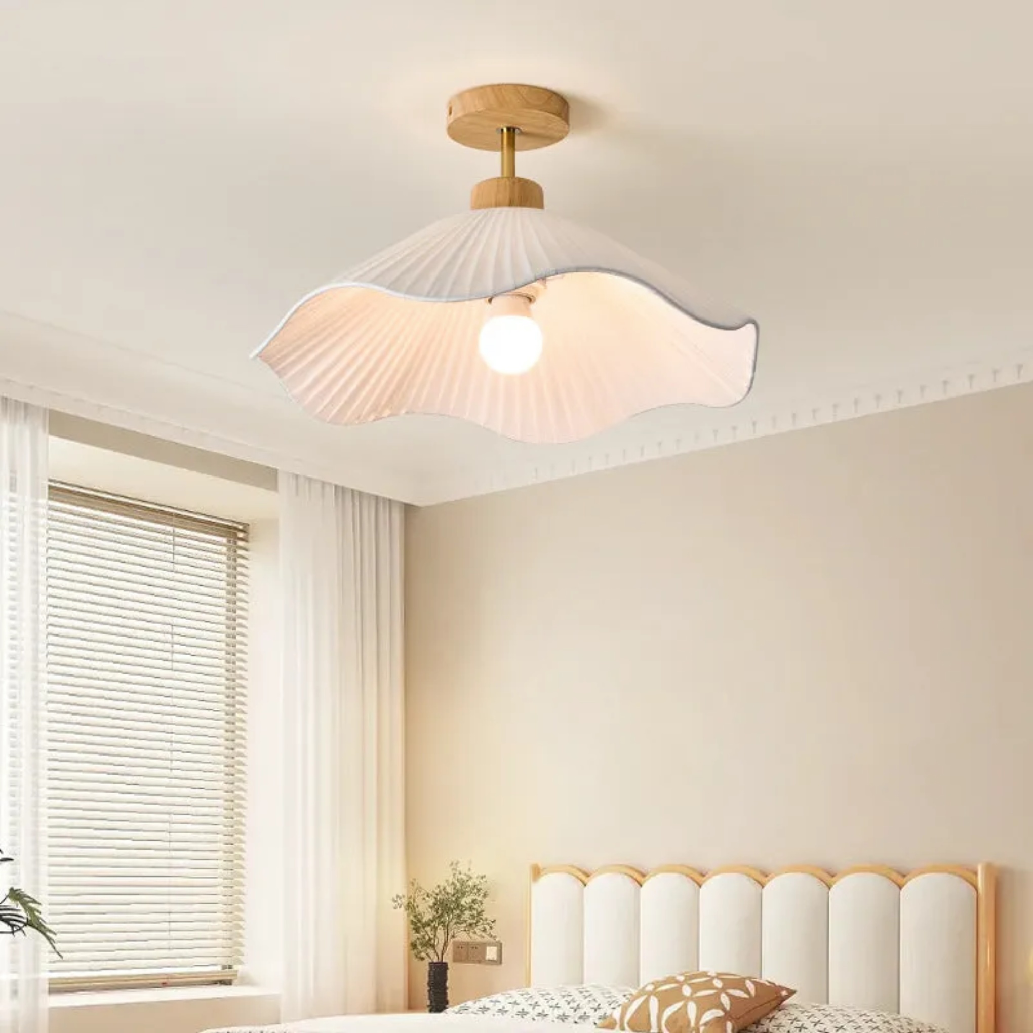 Wood iron d157 semi-flush semi-flush mount light - minimalist — 9.84" H x 15.75" Dia / 110V-120V (US/CA)