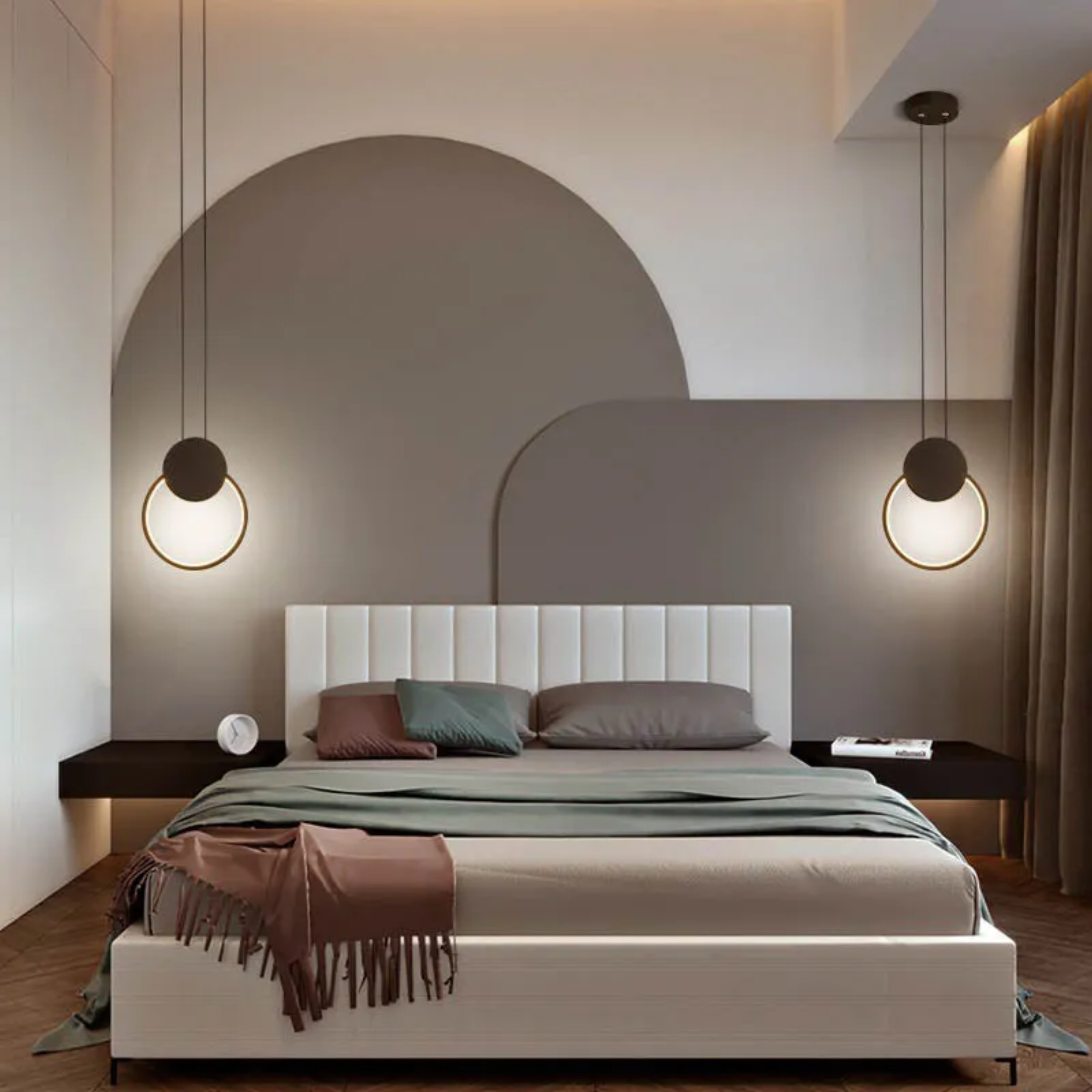 Lighom minimalist geometric silicone black pendant lighting — Matte Black / Warm White (3000K) / 110V-120V (US/CA)